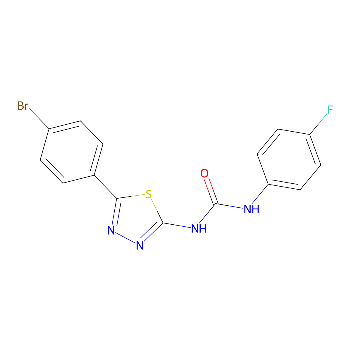 1-[5-(4-Bromophenyl)-1,3,4-thiadiazol-2-yl]-3-(4-fluorophenyl)urea molecular structure, CAS 426245-93-4