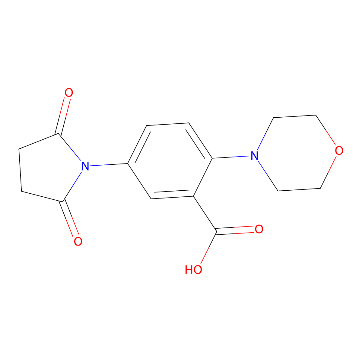 5-(2,5-Dioxo-1-pyrrolidinyl)-2-(4-morpholinyl)benzoic acid molecular structure, CAS 426246-20-0