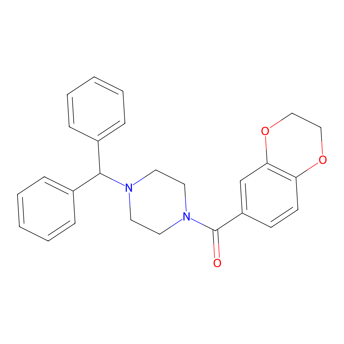 2,3-Dihydro-1,4-benzodioxin-6-yl[4-(diphenylmethyl)piperazin-1-yl]methanone molecular structure, CAS 426246-46-0