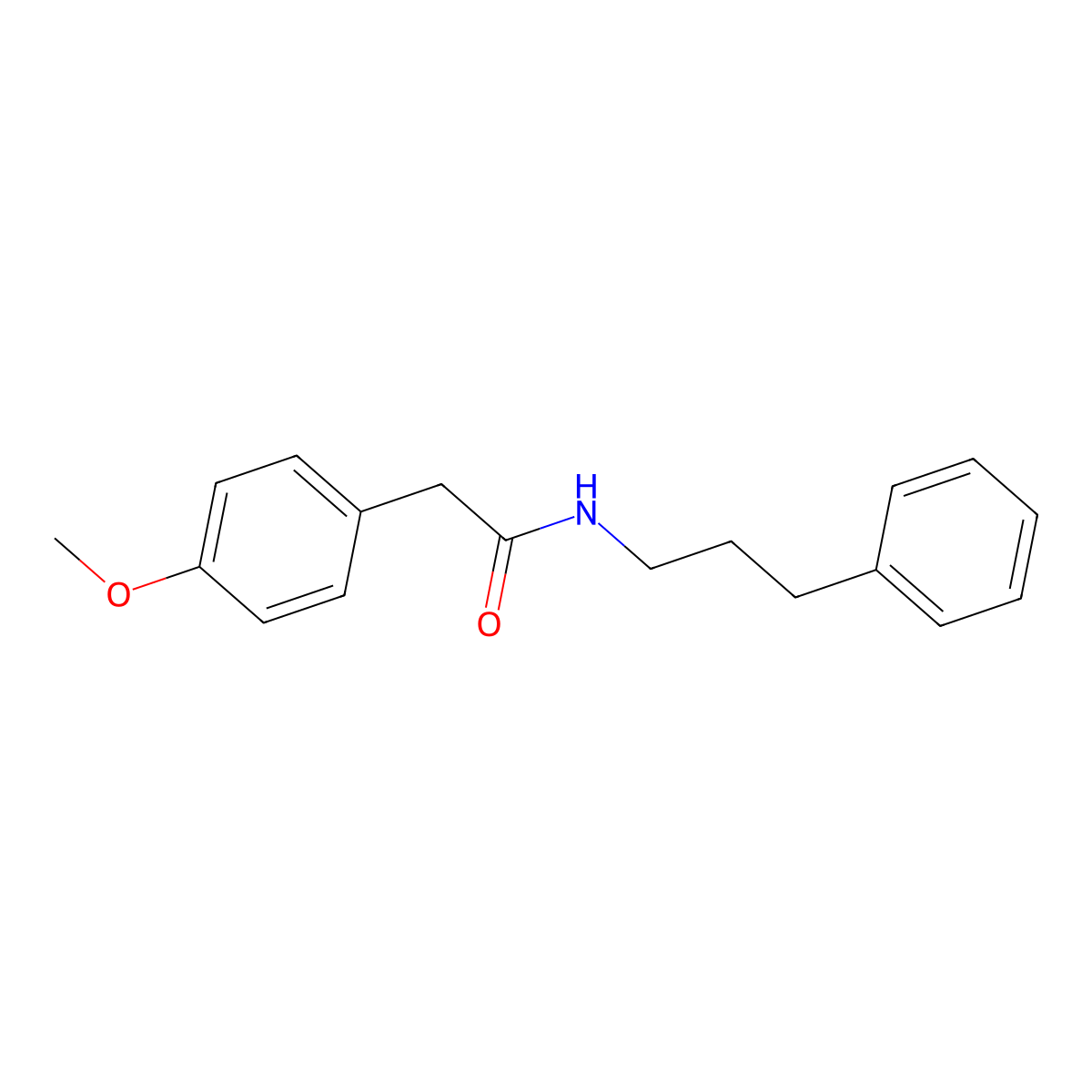 2-(4-methoxyphenyl)-N-(3-phenylpropyl)acetamide molecular structure, CAS 426246-47-1