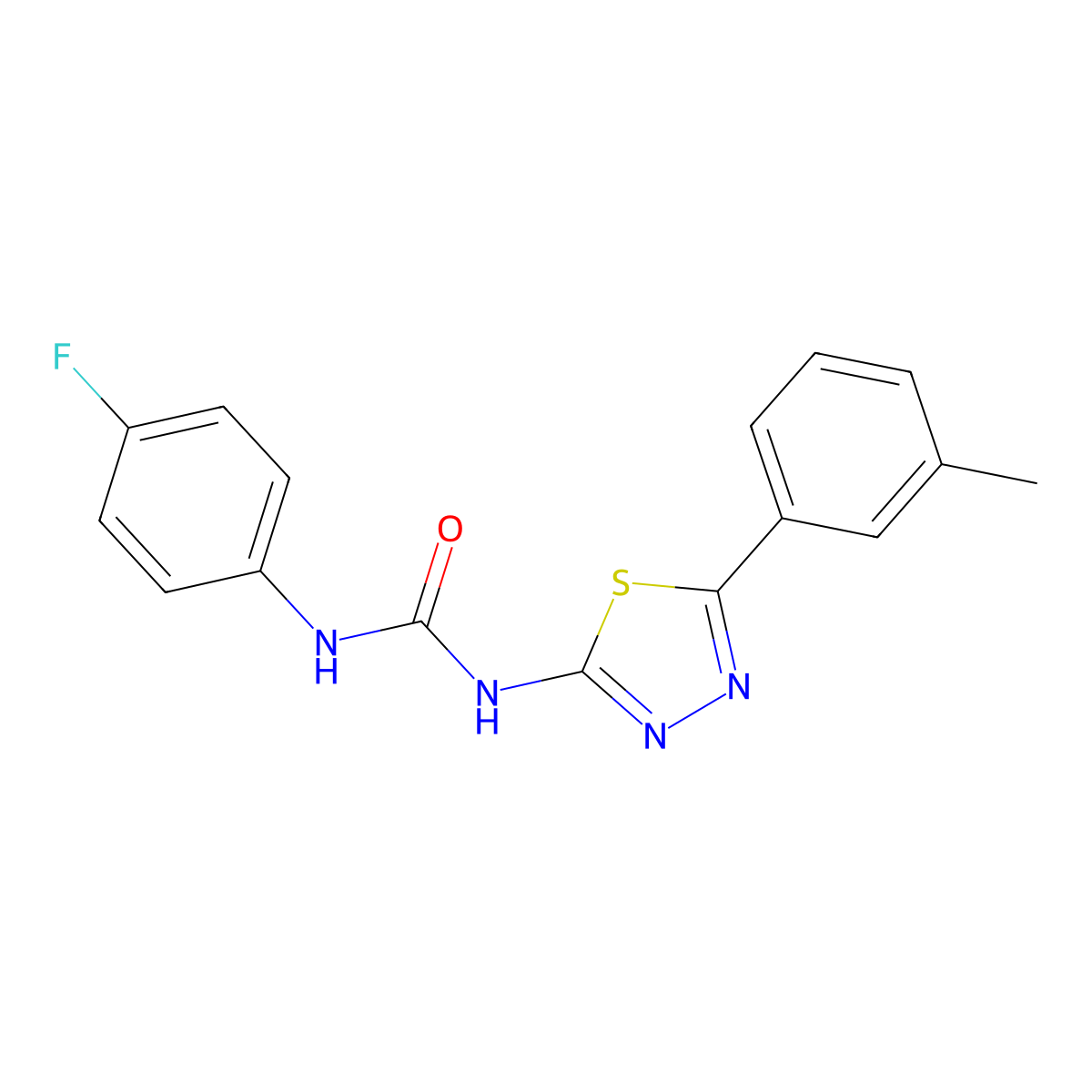 1-(4-Fluorophenyl)-3-[5-(3-methylphenyl)-1,3,4-thiadiazol-2-yl]urea molecular structure, CAS 426246-55-1