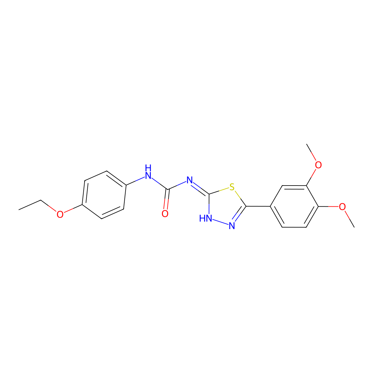 1-[5-(3,4-Dimethoxyphenyl)-1,3,4-thiadiazol-2-yl]-3-(4-ethoxyphenyl)urea molecular structure, CAS 426246-69-7