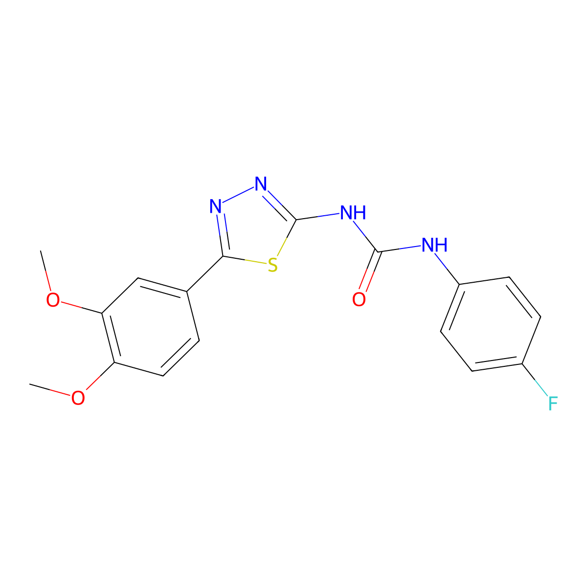 1-[5-(3,4-Dimethoxyphenyl)-1,3,4-thiadiazol-2-yl]-3-(4-fluorophenyl)urea molecular structure, CAS 426246-76-6