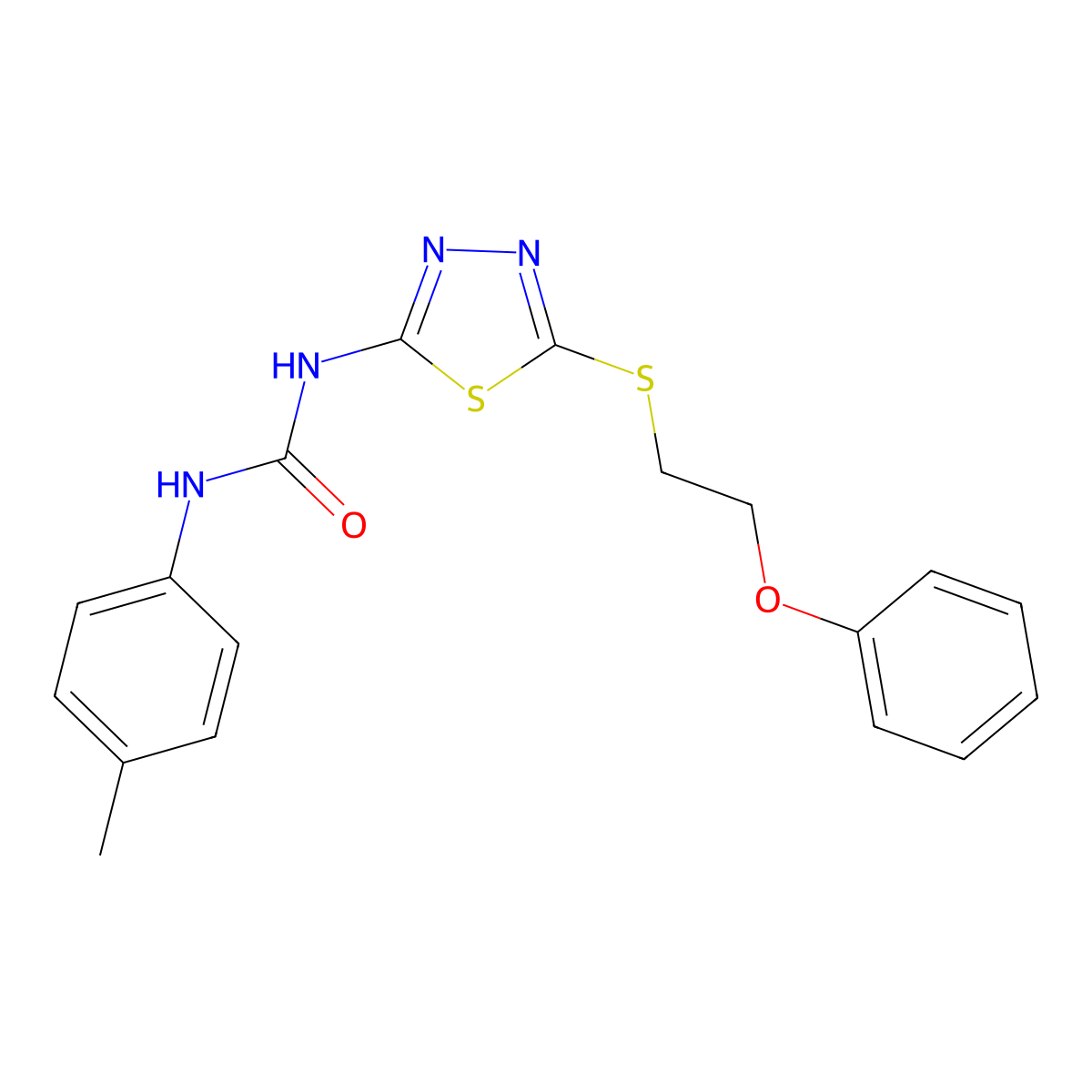 1-(4-Methylphenyl)-3-[5-(2-phenoxyethylsulfanyl)-1,3,4-thiadiazol-2-yl]urea molecular structure, CAS 426246-87-9