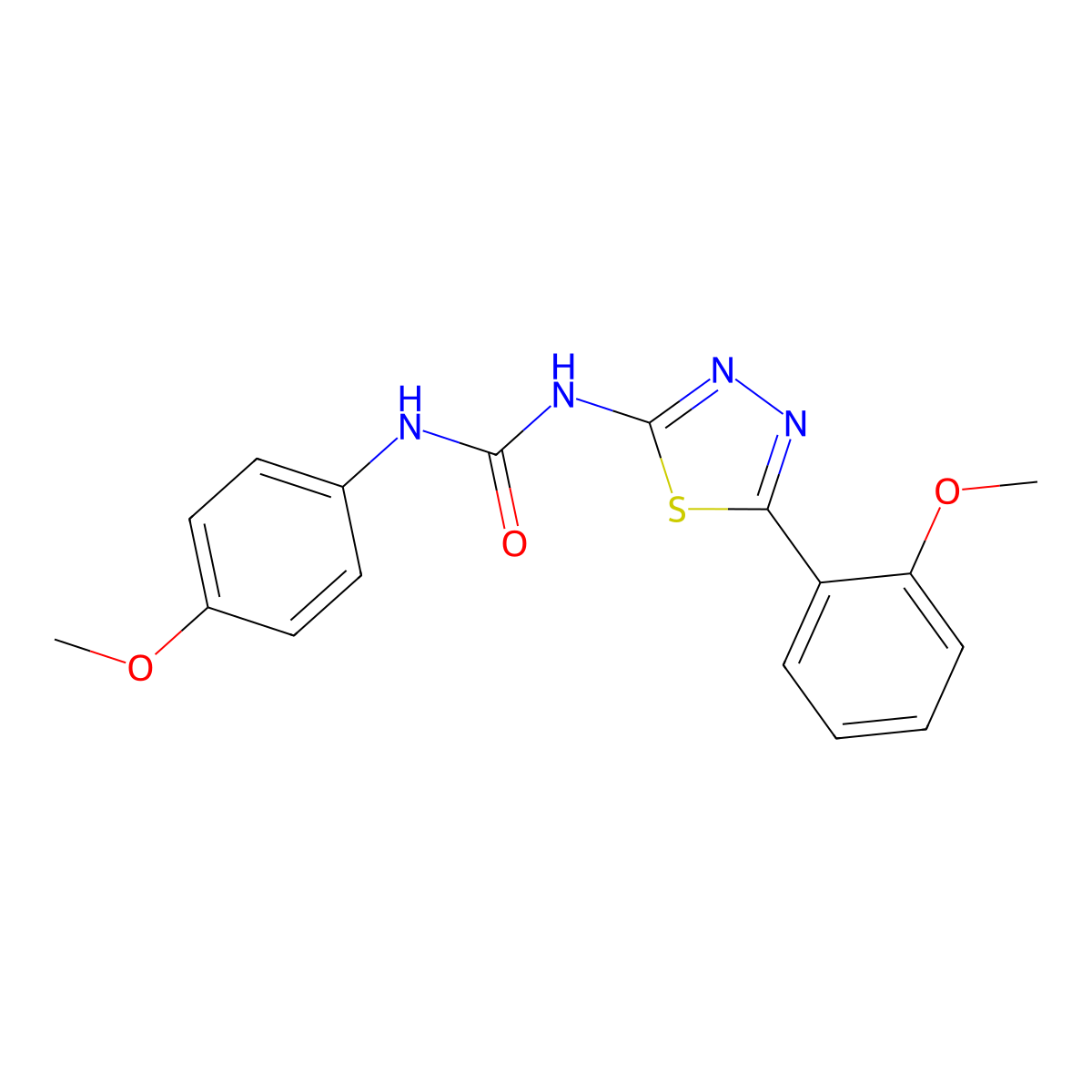 1-(4-Methoxyphenyl)-3-[5-(2-methoxyphenyl)-1,3,4-thiadiazol-2-yl]urea molecular structure, CAS 426246-88-0