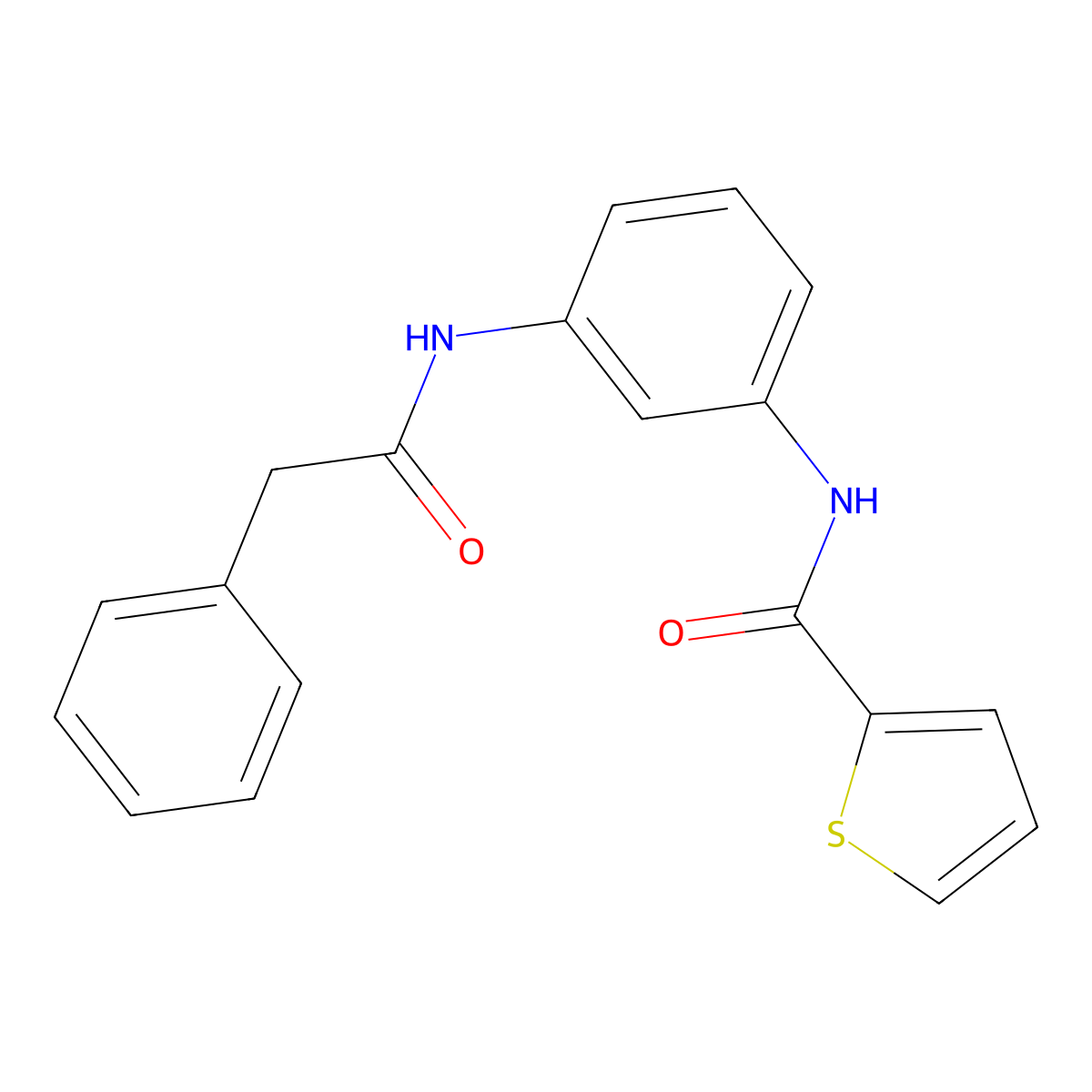 N-{3-[(phenylacetyl)amino]phenyl}thiophene-2-carboxamide molecular structure, CAS 426246-91-5
