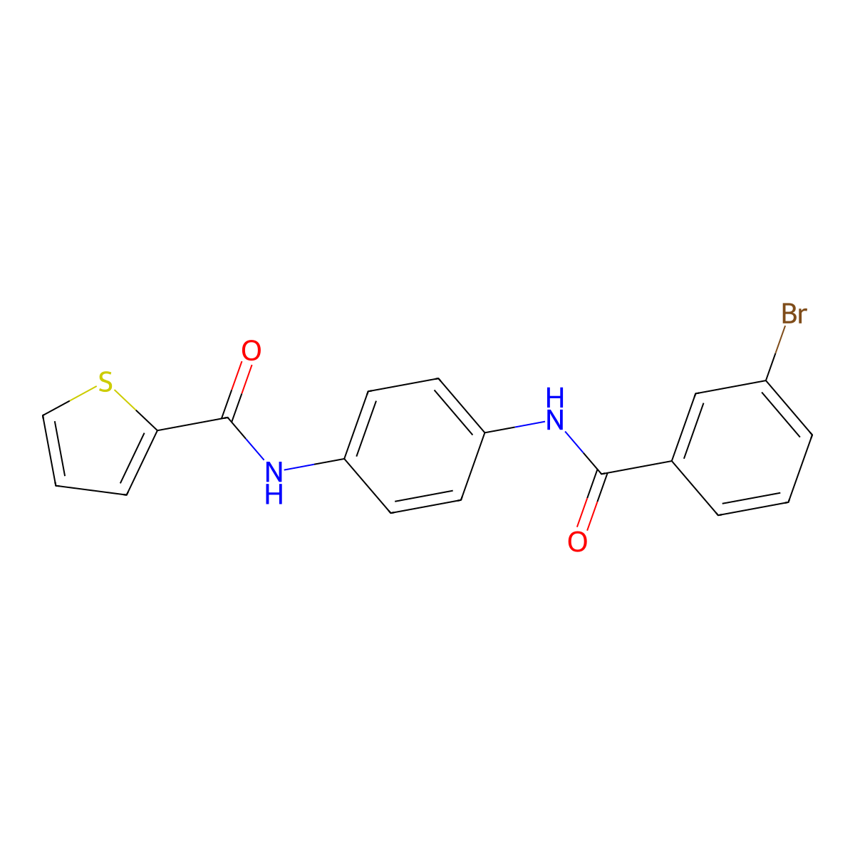 N-[4-[(3-bromobenzoyl)amino]phenyl]thiophene-2-carboxamide molecular structure, CAS 426246-96-0