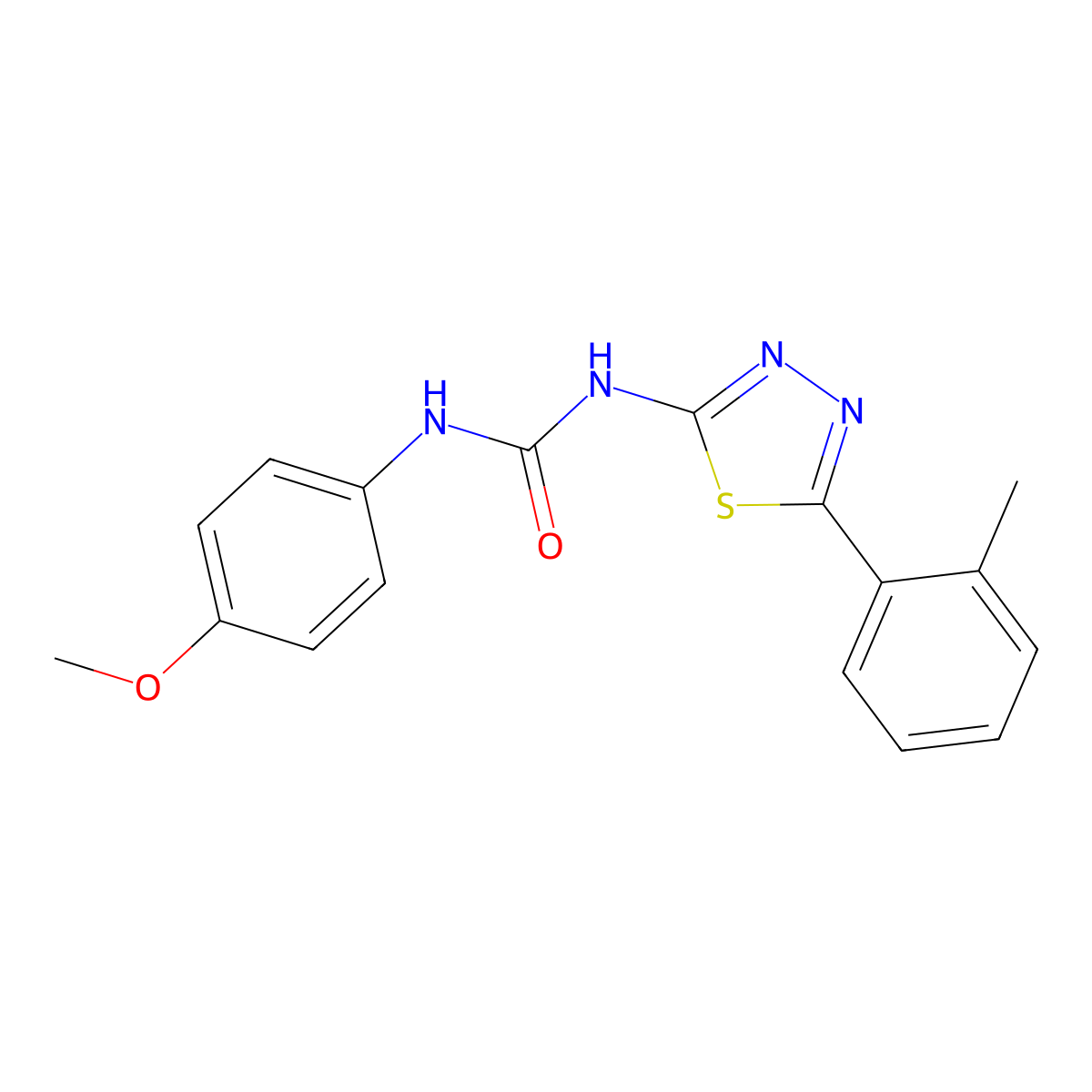 1-(4-Methoxyphenyl)-3-[5-(2-methylphenyl)-1,3,4-thiadiazol-2-yl]urea molecular structure, CAS 426247-01-0