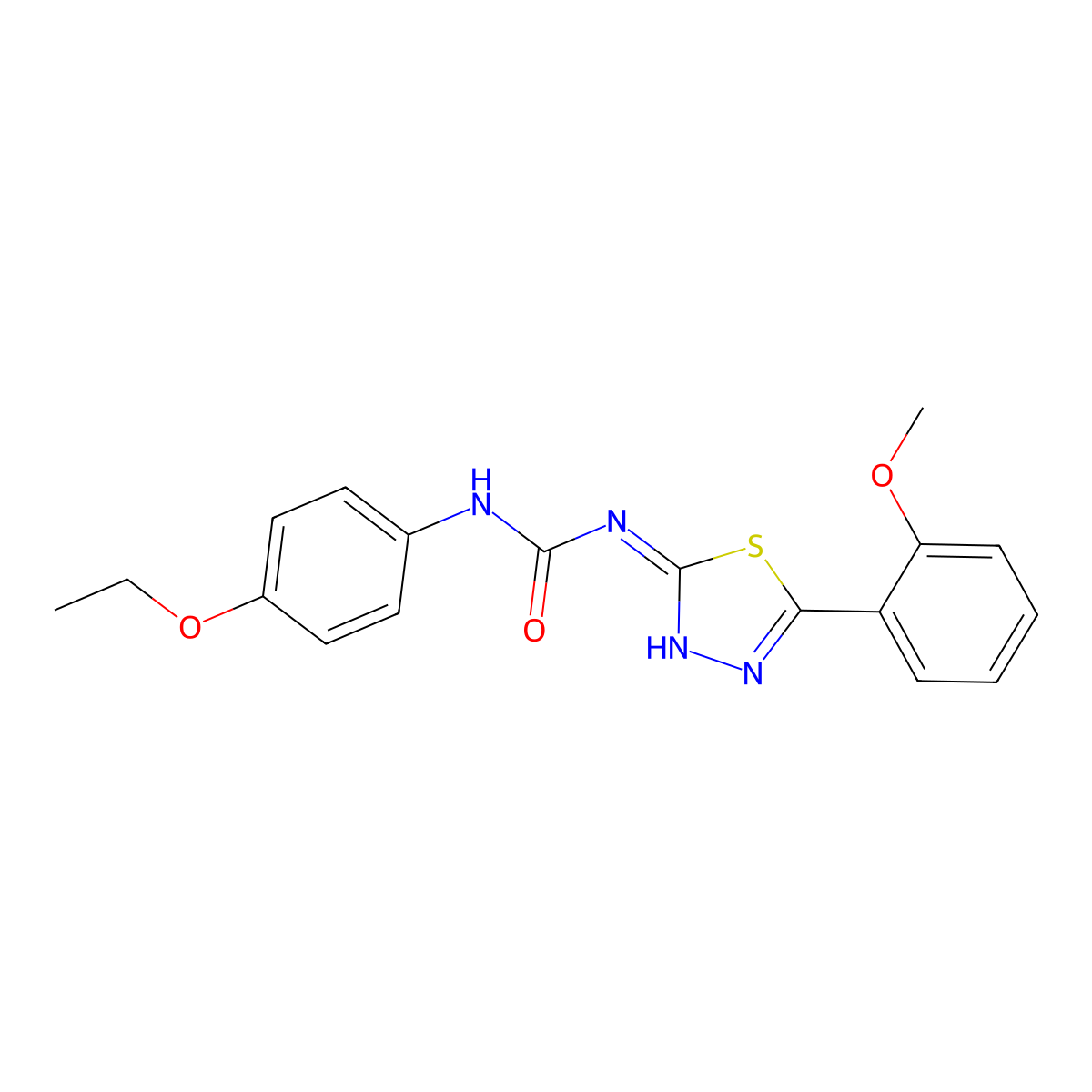 1-(4-Ethoxyphenyl)-3-[5-(2-methoxyphenyl)-1,3,4-thiadiazol-2-yl]urea molecular structure, CAS 426247-28-1