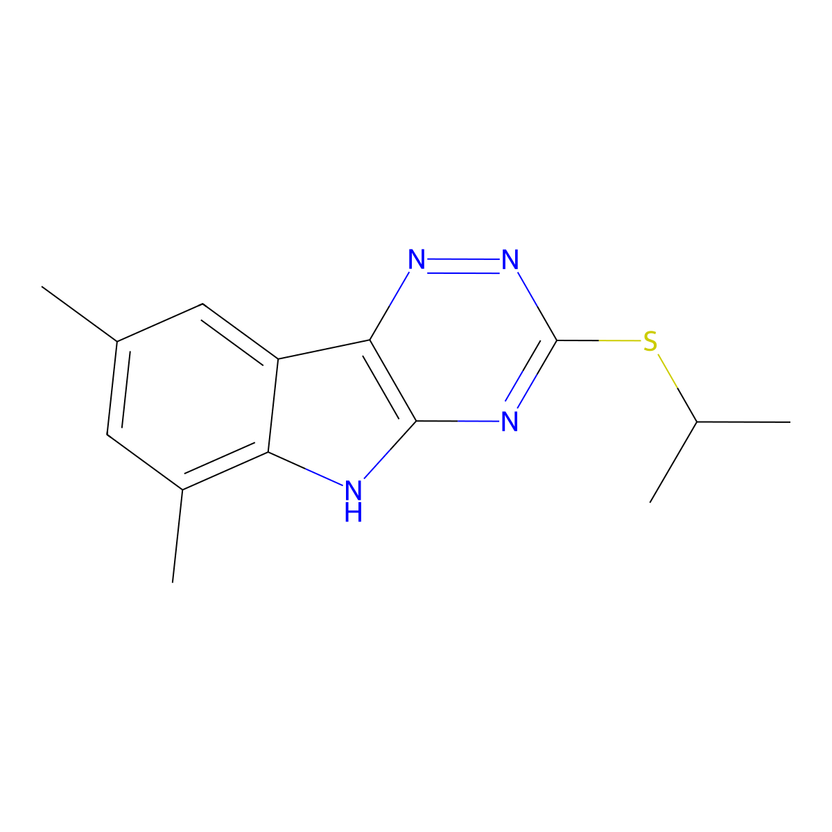 6,8-dimethyl-3-propan-2-ylsulfanyl-5H-[1,2,4]triazino[5,6-b]indole molecular structure, CAS 426247-45-2