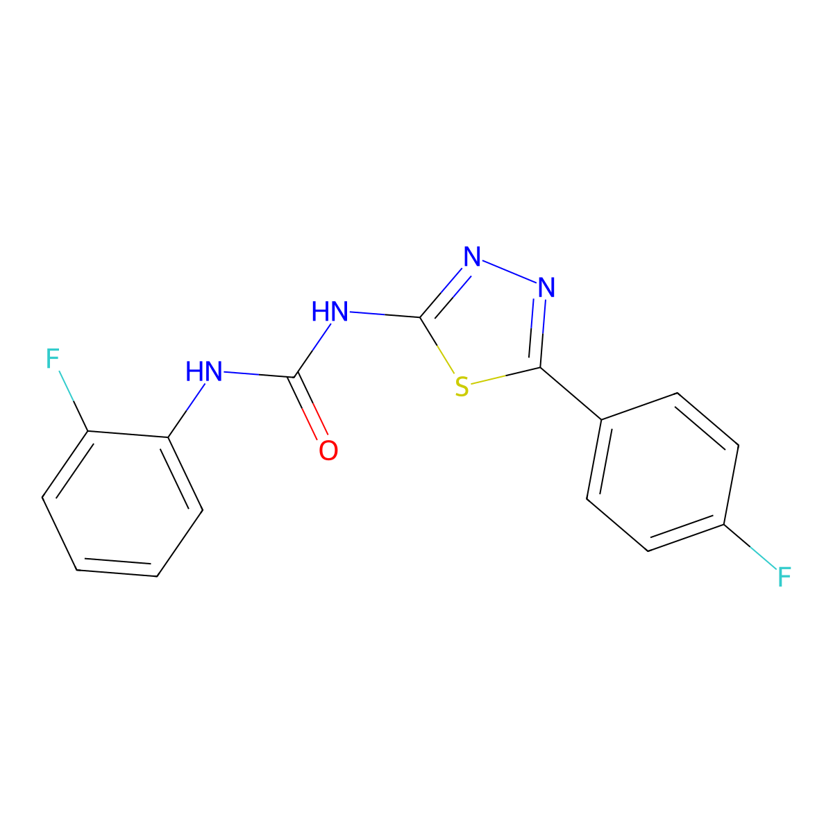 1-(2-Fluorophenyl)-3-[5-(4-fluorophenyl)-1,3,4-thiadiazol-2-yl]urea molecular structure, CAS 426247-55-4