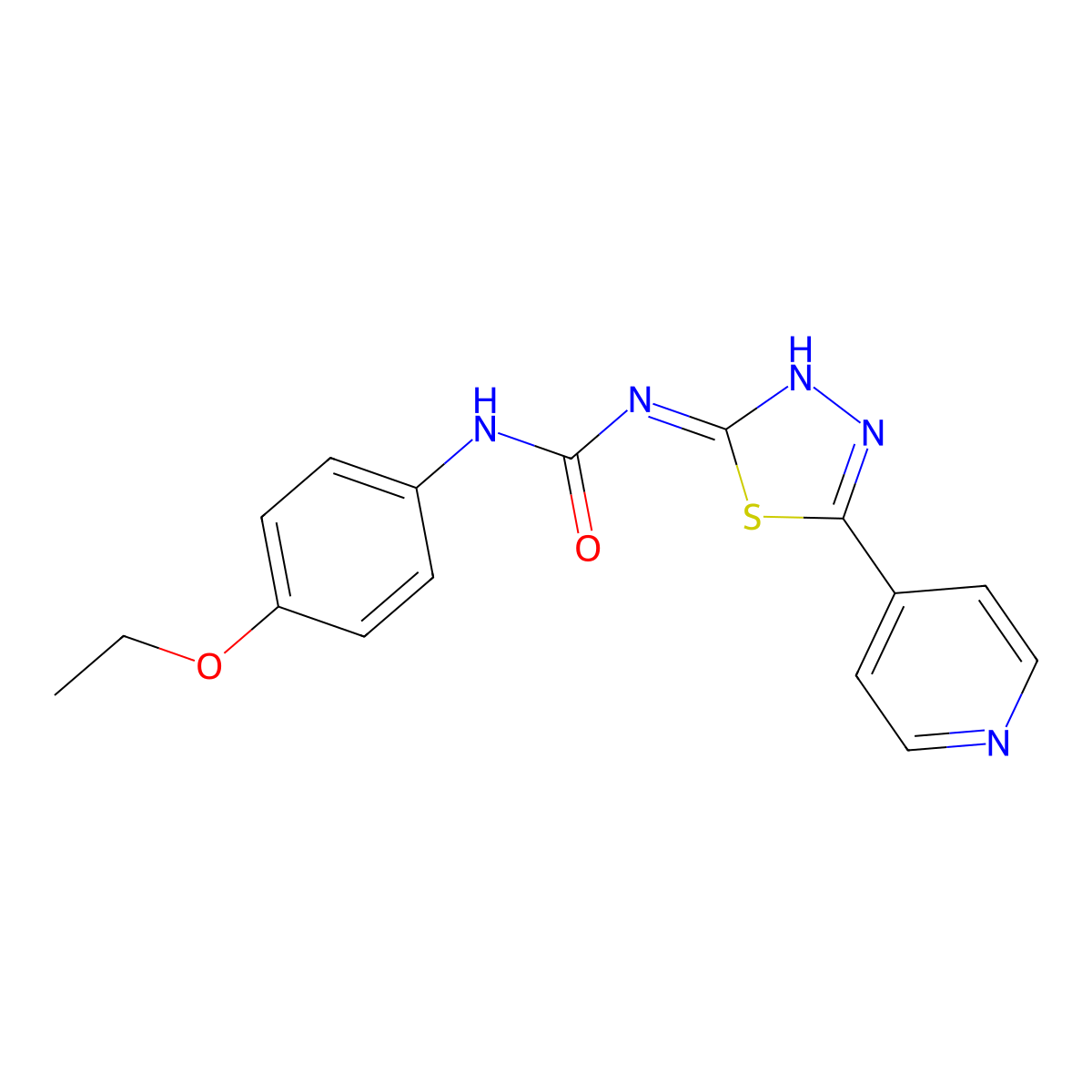 1-(4-Ethoxyphenyl)-3-(5-pyridin-4-yl-1,3,4-thiadiazol-2-yl)urea molecular structure, CAS 426247-91-8