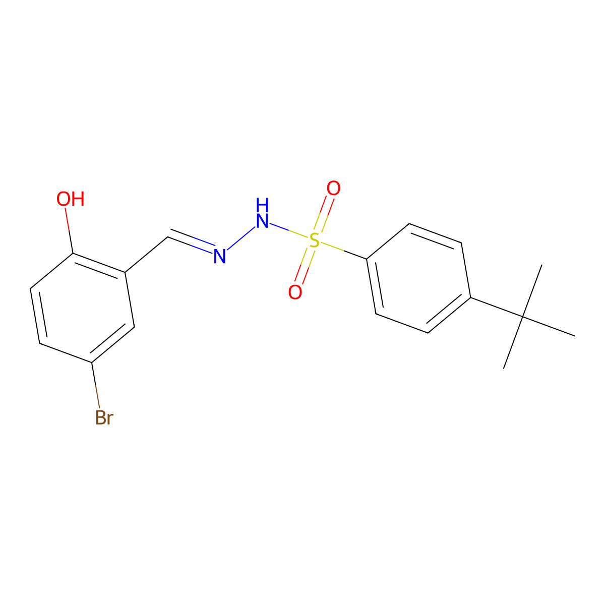 N'-[(E)-(5-bromo-2-hydroxyphenyl)methylidene]-4-tert-butylbenzenesulfonohydrazide molecular structure, CAS 426248-00-2