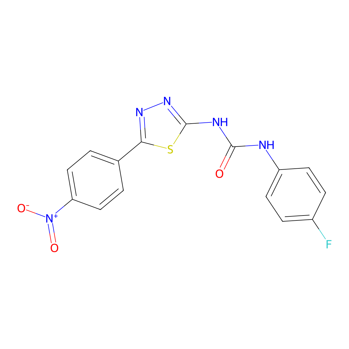 1-(4-Fluorophenyl)-3-[5-(4-nitrophenyl)-1,3,4-thiadiazol-2-yl]urea molecular structure, CAS 426248-36-4