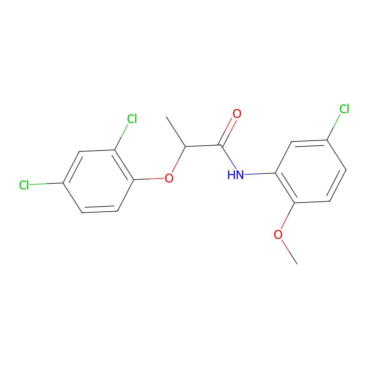 N-(5-chloro-2-methoxyphenyl)-2-(2,4-dichlorophenoxy)propanamide molecular structure, CAS 426248-48-8