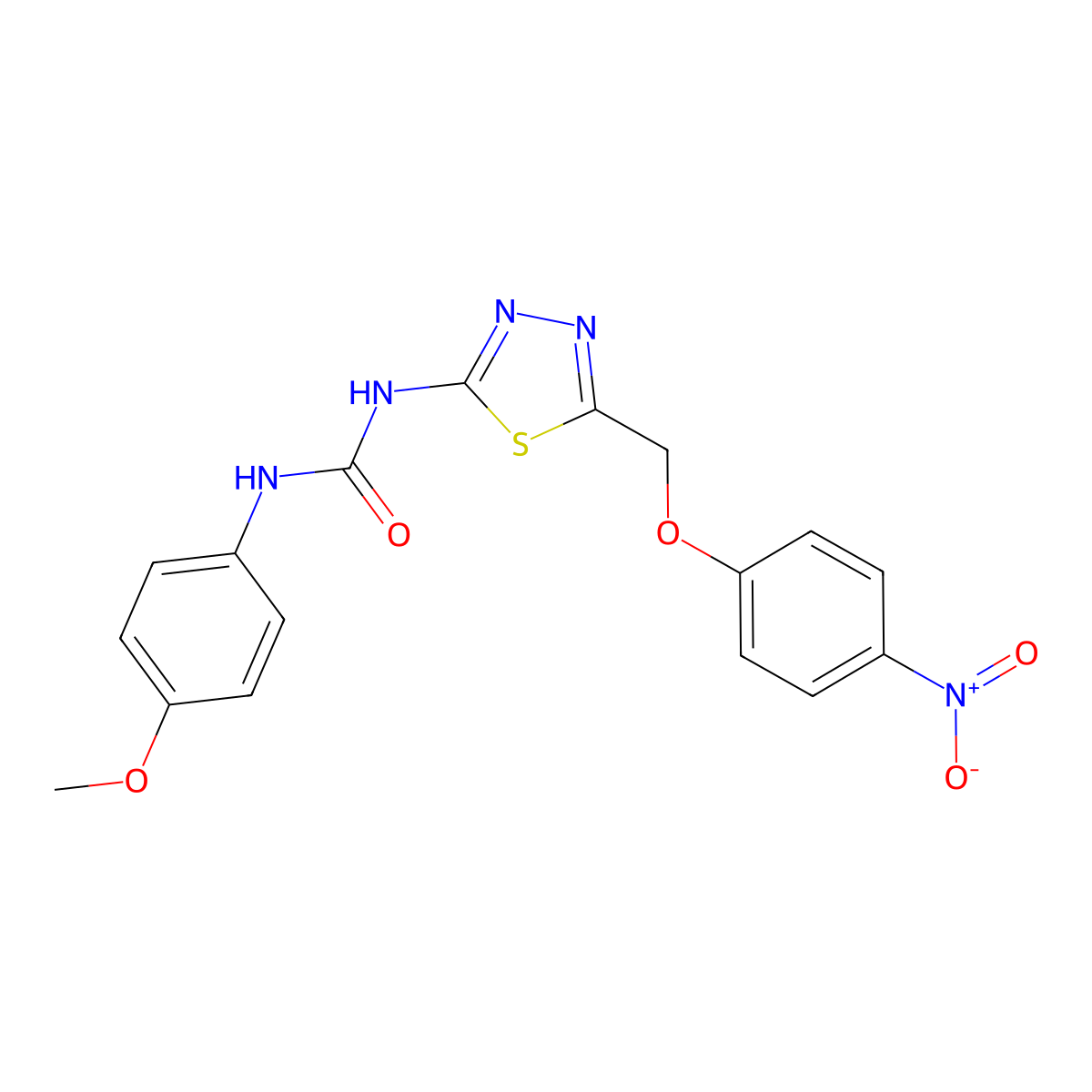 1-(4-Methoxyphenyl)-3-[5-[(4-nitrophenoxy)methyl]-1,3,4-thiadiazol-2-yl]urea molecular structure, CAS 426248-69-3