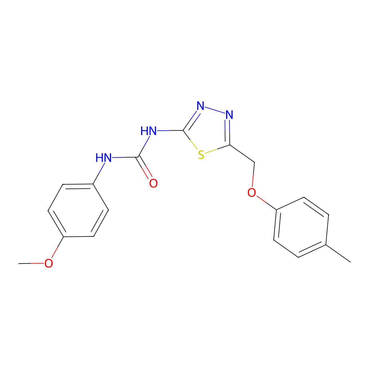 1-(4-Methoxyphenyl)-3-[5-[(4-methylphenoxy)methyl]-1,3,4-thiadiazol-2-yl]urea molecular structure, CAS 426248-72-8