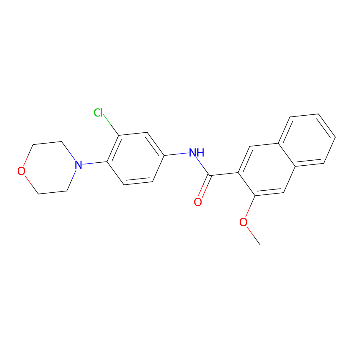 N-(3-chloro-4-morpholin-4-ylphenyl)-3-methoxynaphthalene-2-carboxamide molecular structure, CAS 426248-86-4