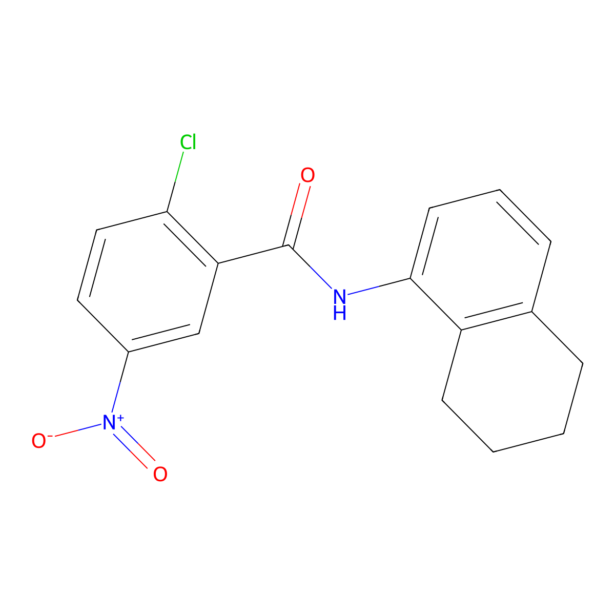 2-chloro-5-nitro-N-(5,6,7,8-tetrahydronaphthalen-1-yl)benzamide molecular structure, CAS 426248-87-5