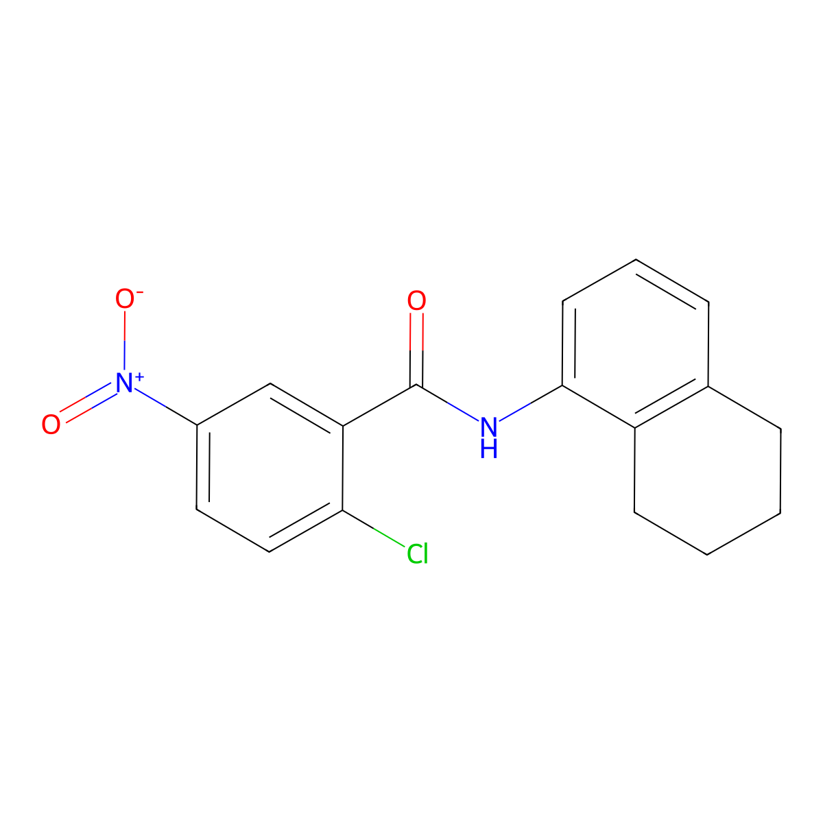 2-chloro-5-nitro-N-(5,6,7,8-tetrahydronaphthalen-1-yl)benzamide molecular structure, CAS 426248-87-5