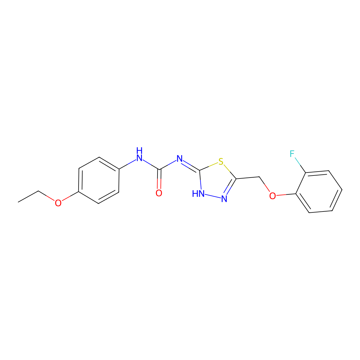 1-(4-Ethoxyphenyl)-3-[5-[(2-fluorophenoxy)methyl]-1,3,4-thiadiazol-2-yl]urea molecular structure, CAS 426248-88-6