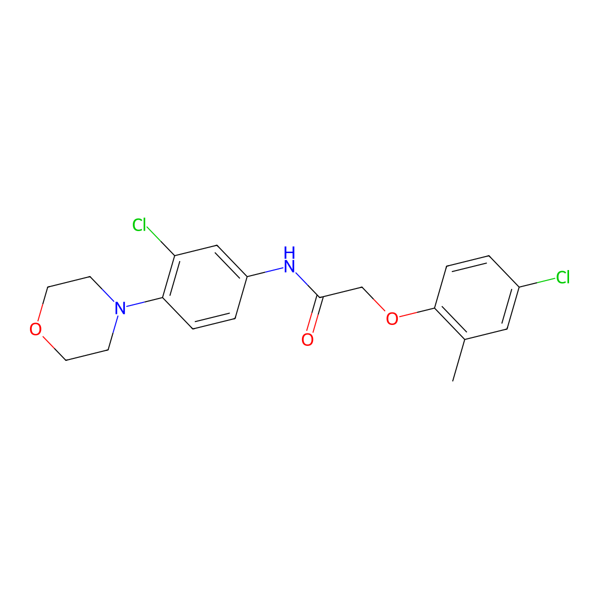 2-(4-chloro-2-methylphenoxy)-N-(3-chloro-4-morpholin-4-ylphenyl)acetamide molecular structure, CAS 426249-25-4