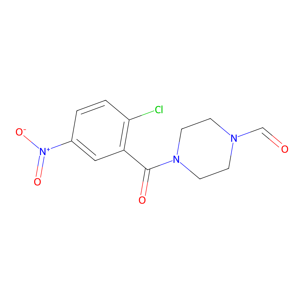 4-(2-Chloro-5-nitrobenzoyl)piperazine-1-carbaldehyde molecular structure, CAS 426249-38-9