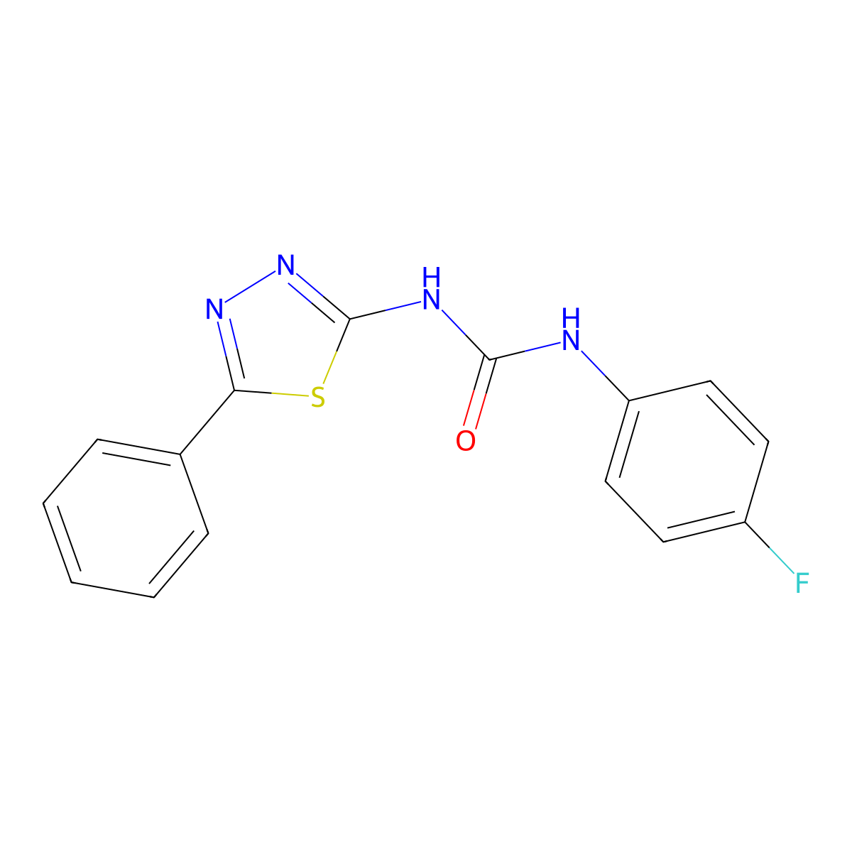 1-(4-Fluorophenyl)-3-(5-phenyl-1,3,4-thiadiazol-2-yl)urea molecular structure, CAS 426249-47-0