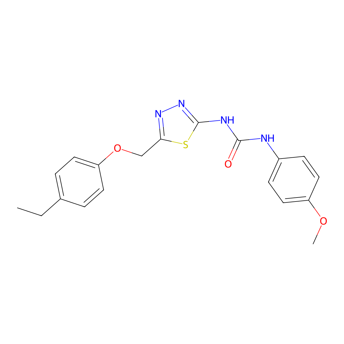 1-{5-[(4-Ethylphenoxy)methyl]-1,3,4-thiadiazol-2-yl}-3-(4-methoxyphenyl)urea molecular structure, CAS 426249-55-0