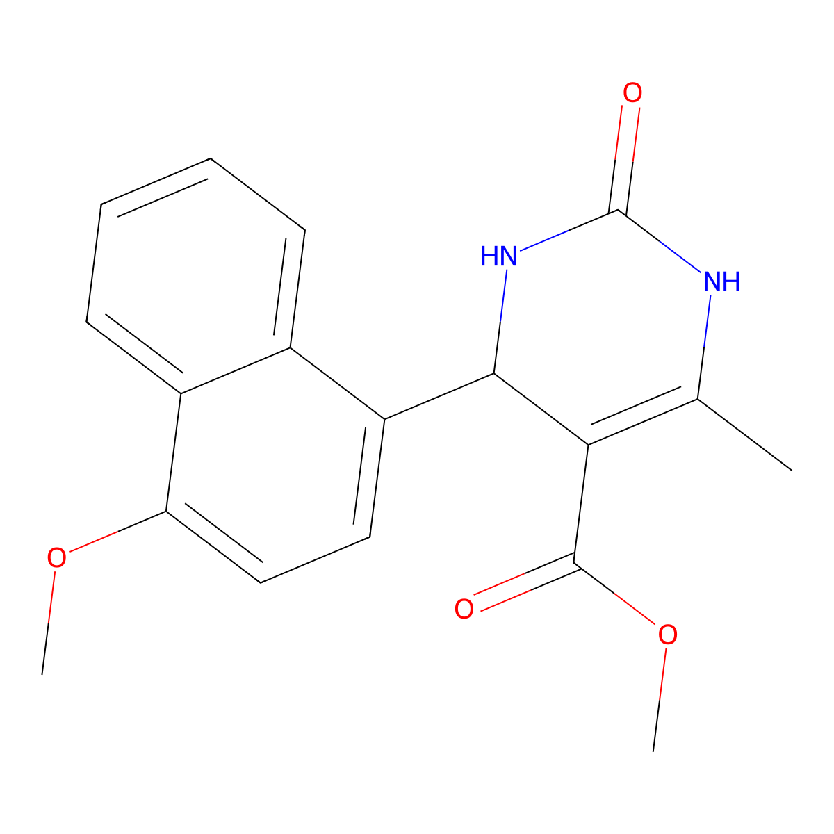 Methyl 4-(4-methoxynaphthalen-1-yl)-6-methyl-2-oxo-1,2,3,4-tetrahydropyrimidine-5-carboxylate molecular structure, CAS 426249-57-2