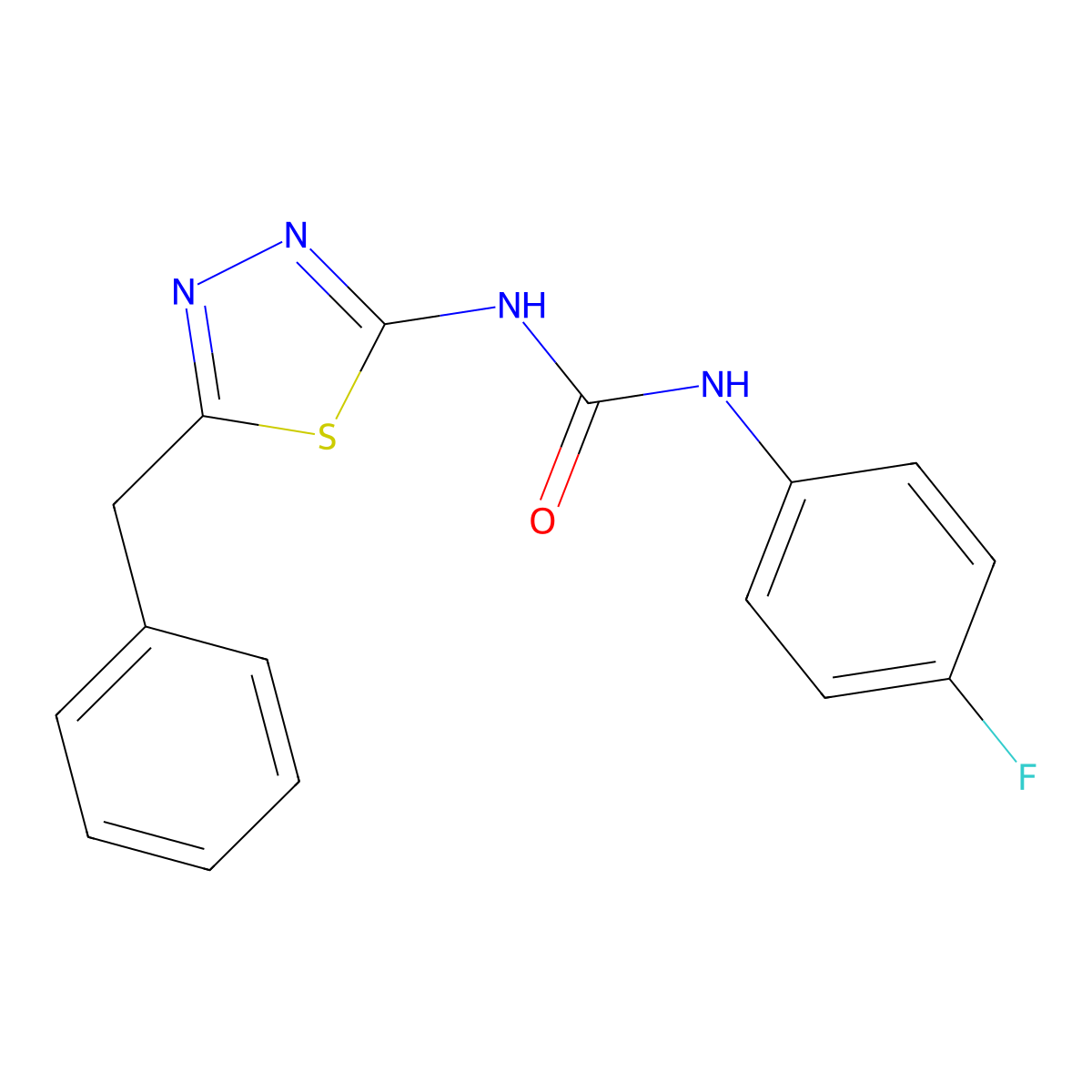 1-(5-Benzyl-1,3,4-thiadiazol-2-yl)-3-(4-fluorophenyl)urea molecular structure, CAS 426249-70-9