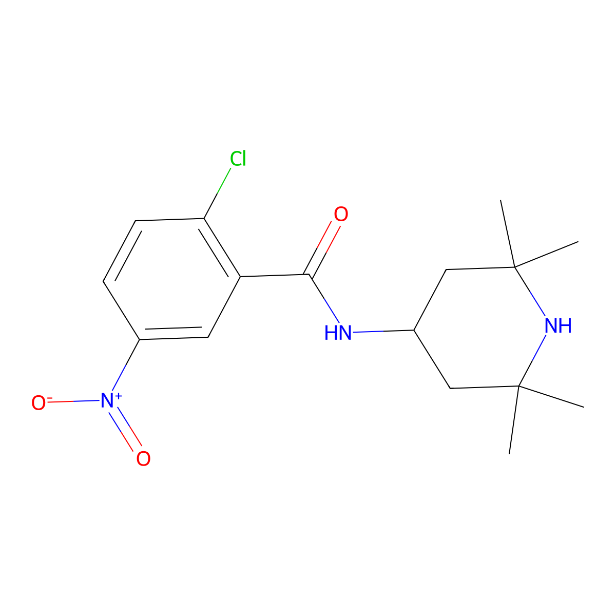 2-chloro-5-nitro-N-(2,2,6,6-tetramethylpiperidin-4-yl)benzamide molecular structure, CAS 426249-97-0