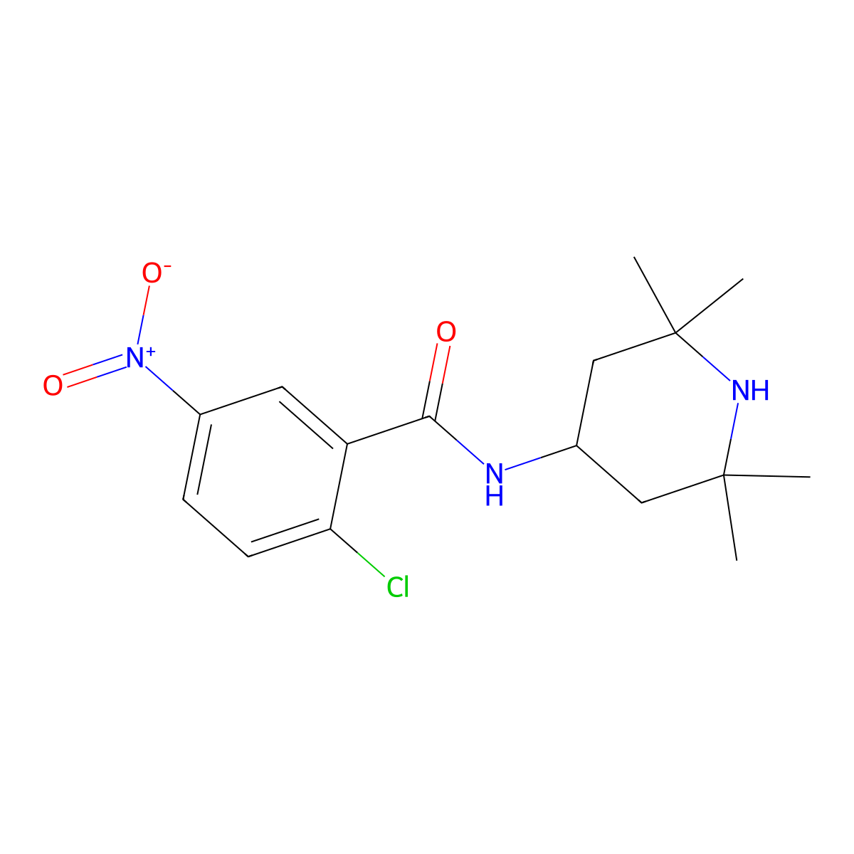2-chloro-5-nitro-N-(2,2,6,6-tetramethylpiperidin-4-yl)benzamide molecular structure, CAS 426249-97-0