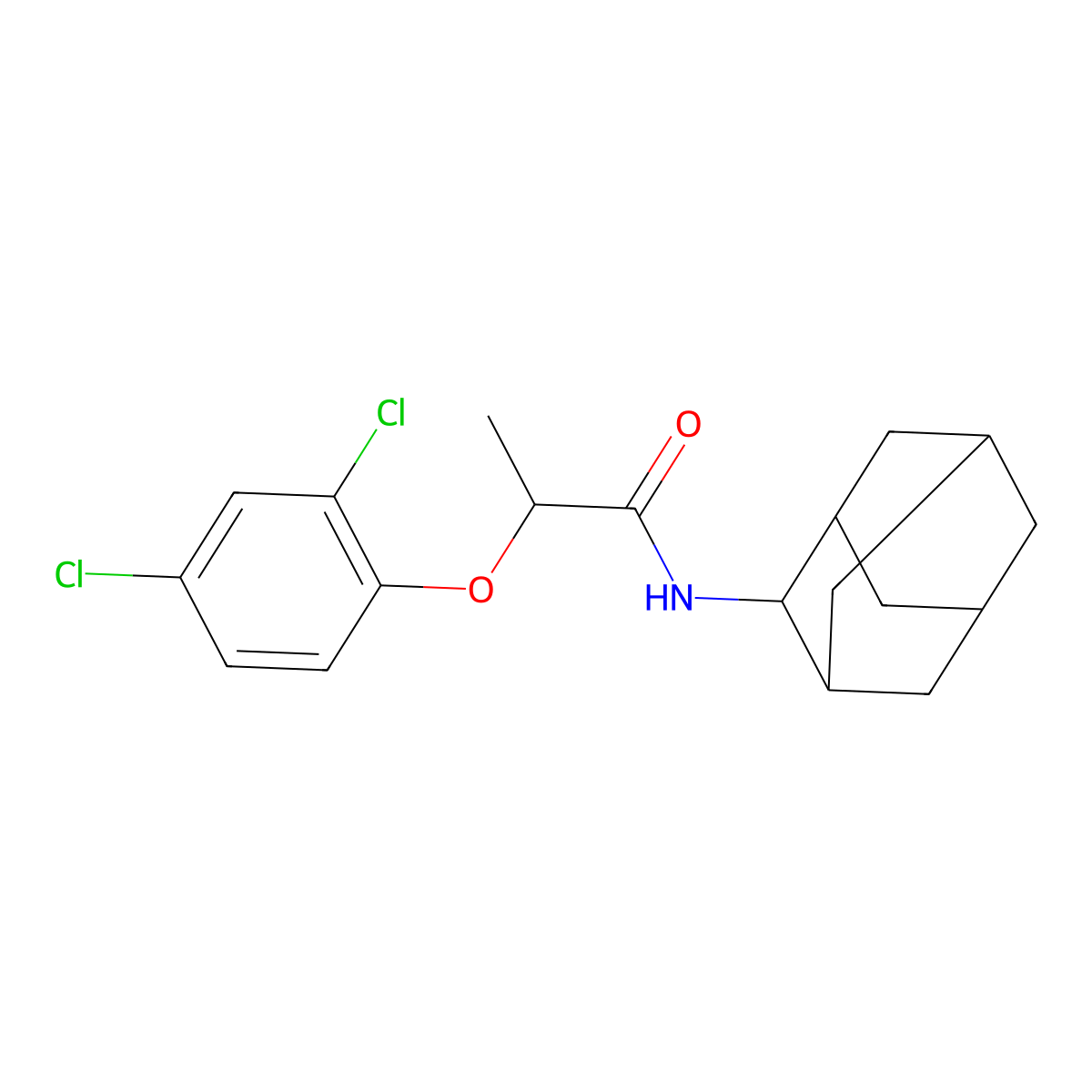 N-(2-adamantyl)-2-(2,4-dichlorophenoxy)propanamide molecular structure, CAS 426250-14-8