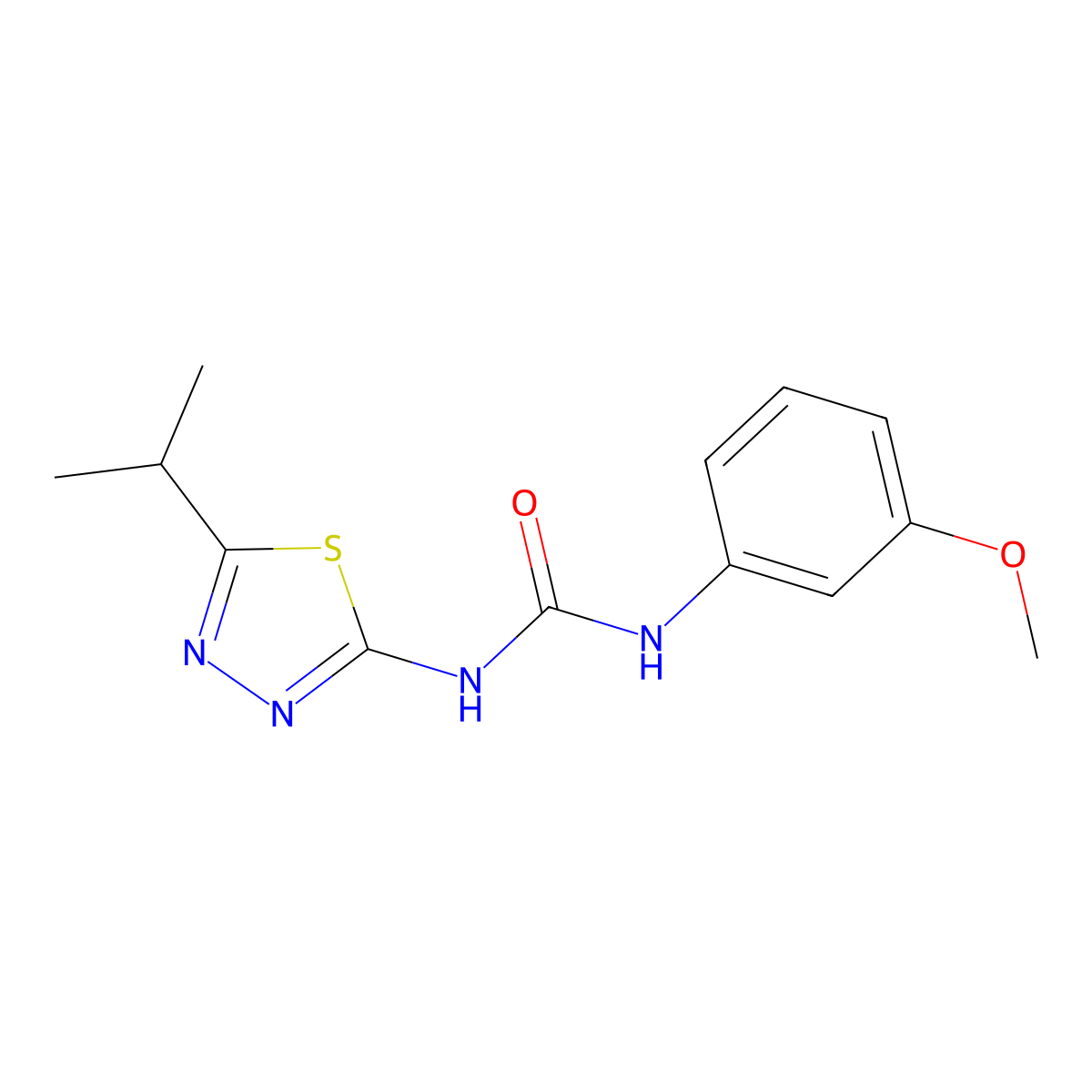 1-(5-Isopropyl-1,3,4-thiadiazol-2-yl)-3-(3-methoxyphenyl)urea molecular structure, CAS 426250-19-3
