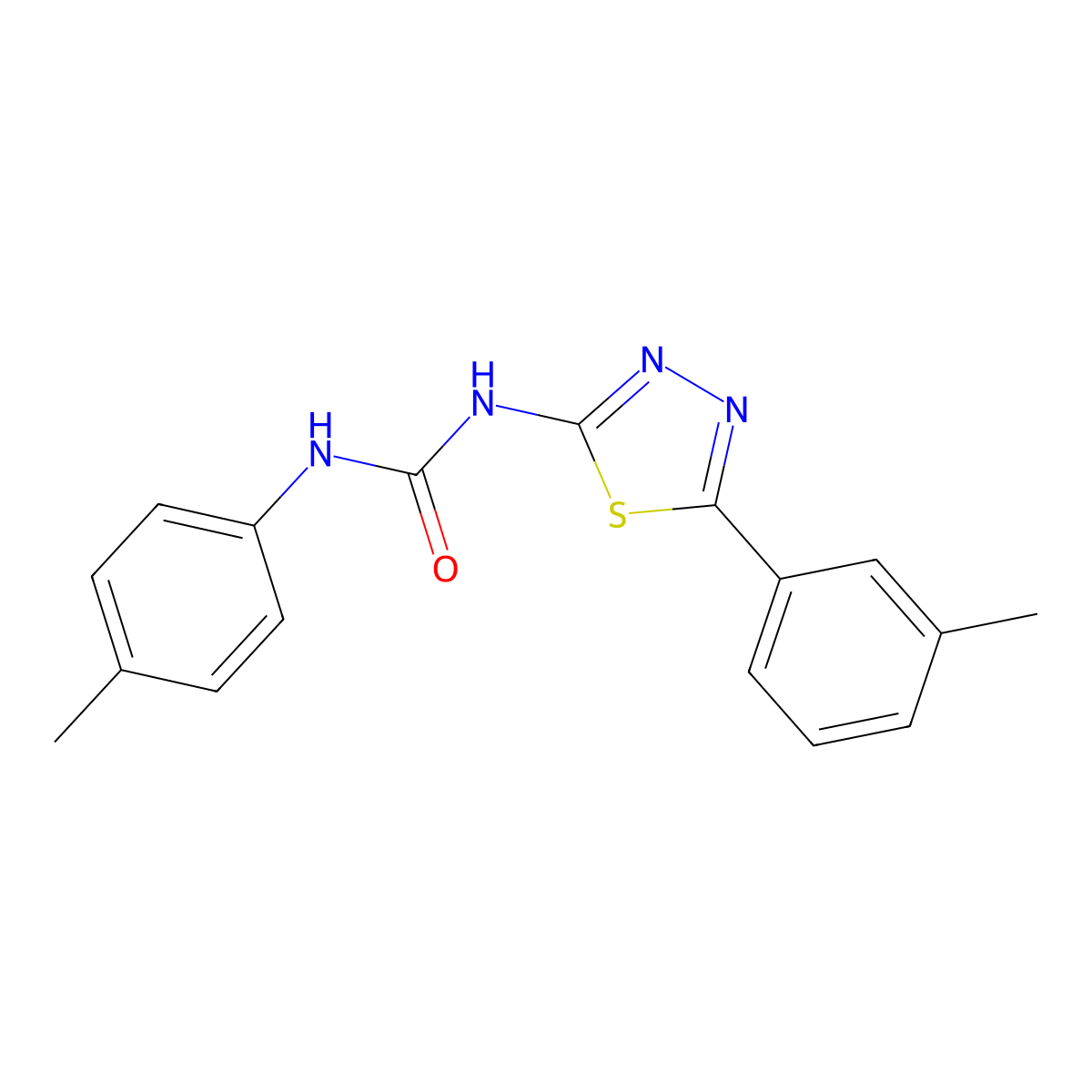 1-(4-Methylphenyl)-3-[5-(3-methylphenyl)-1,3,4-thiadiazol-2-yl]urea molecular structure, CAS 426250-35-3