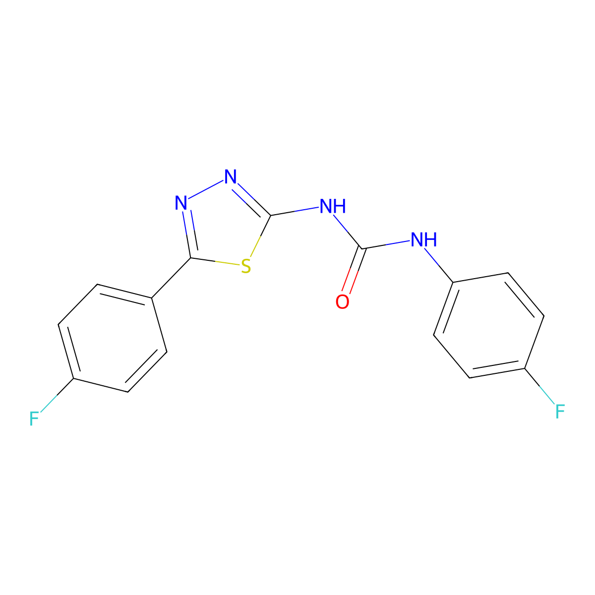 1-(4-Fluorophenyl)-3-[5-(4-fluorophenyl)-1,3,4-thiadiazol-2-yl]urea molecular structure, CAS 426250-91-1