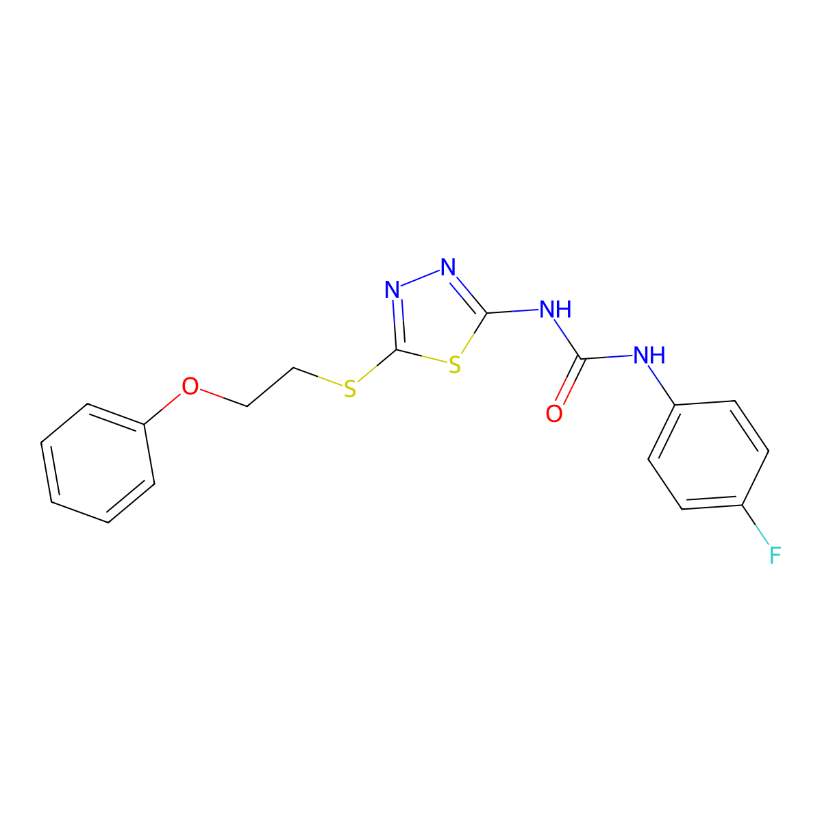 1-(4-Fluorophenyl)-3-{5-[(2-phenoxyethyl)sulfanyl]-1,3,4-thiadiazol-2-yl}urea molecular structure, CAS 426250-97-7