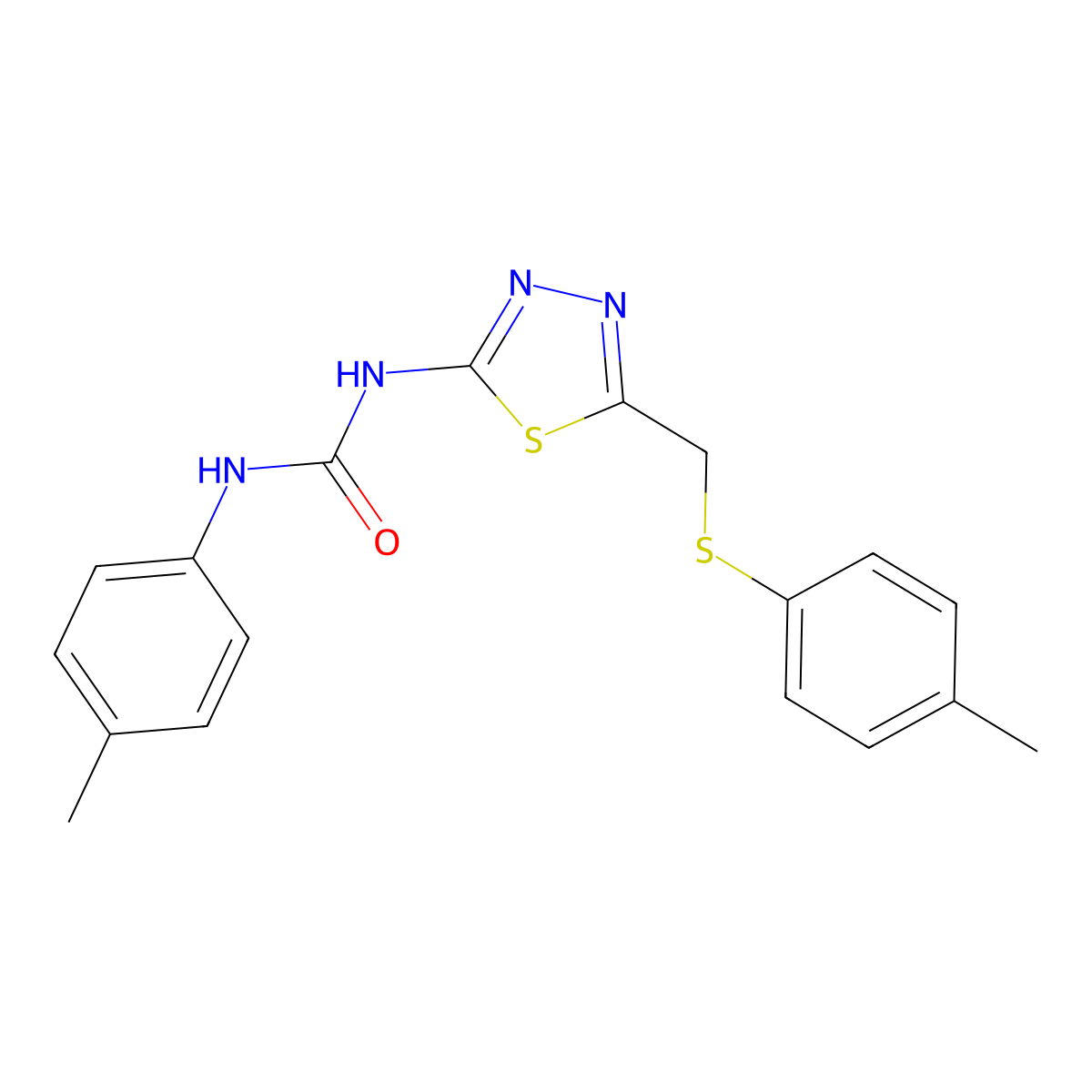 1-(4-Methylphenyl)-3-(5-{[(4-methylphenyl)sulfanyl]methyl}-1,3,4-thiadiazol-2-yl)urea molecular structure, CAS 426251-24-3