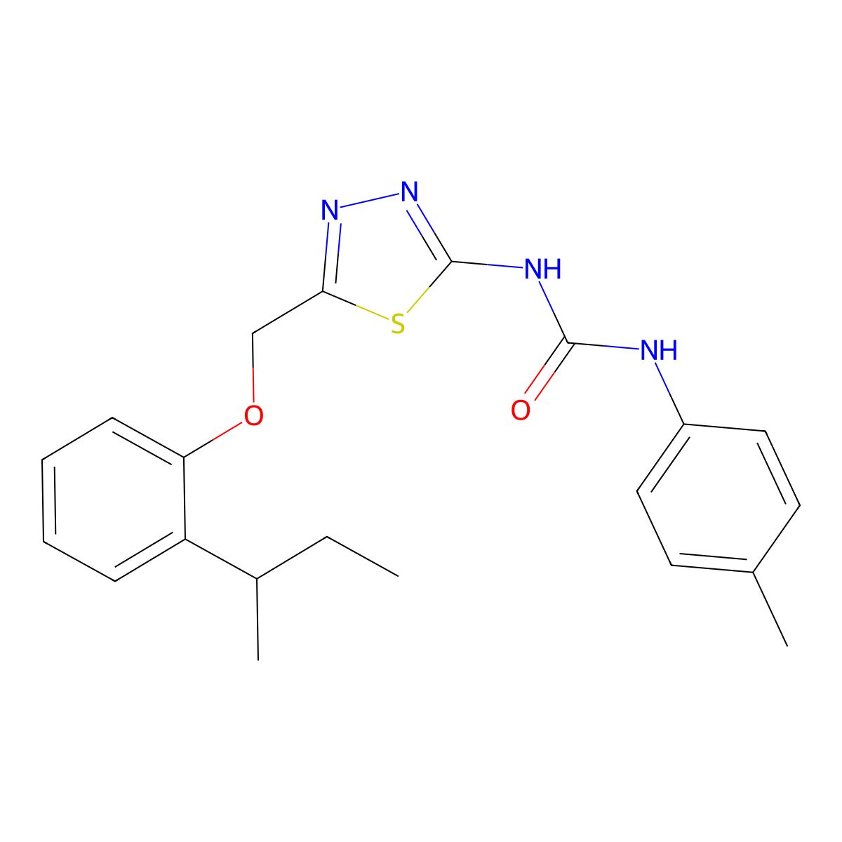 1-(5-{[2-(Butan-2-yl)phenoxy]methyl}-1,3,4-thiadiazol-2-yl)-3-(4-methylphenyl)urea molecular structure, CAS 426251-37-8