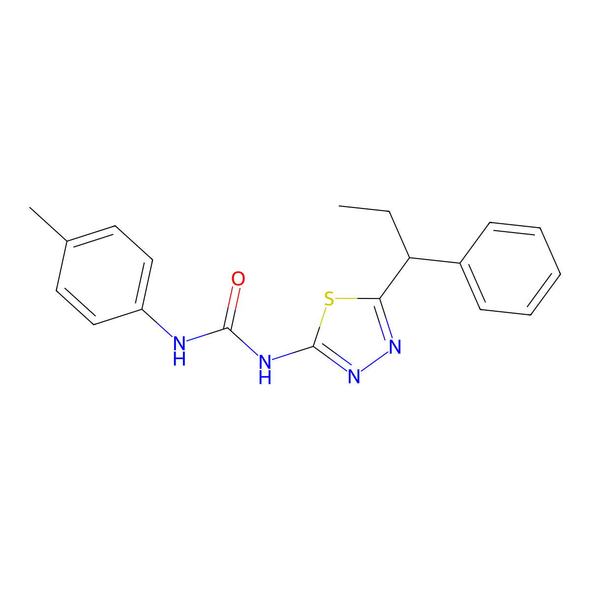 1-(4-Methylphenyl)-3-[5-(1-phenylpropyl)-1,3,4-thiadiazol-2-yl]urea molecular structure, CAS 426251-56-1