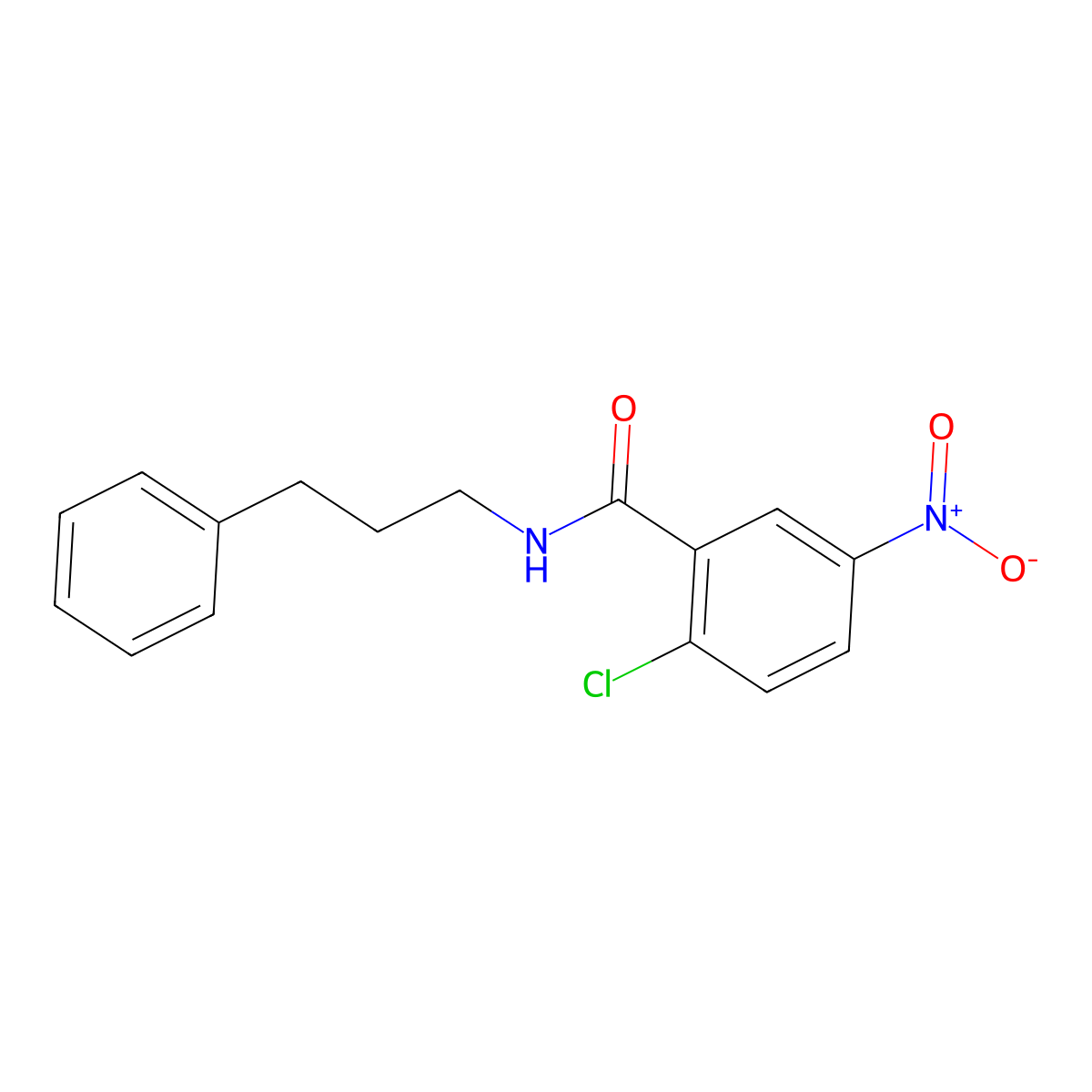 2-chloro-5-nitro-N-(3-phenylpropyl)benzamide molecular structure, CAS 426251-77-6