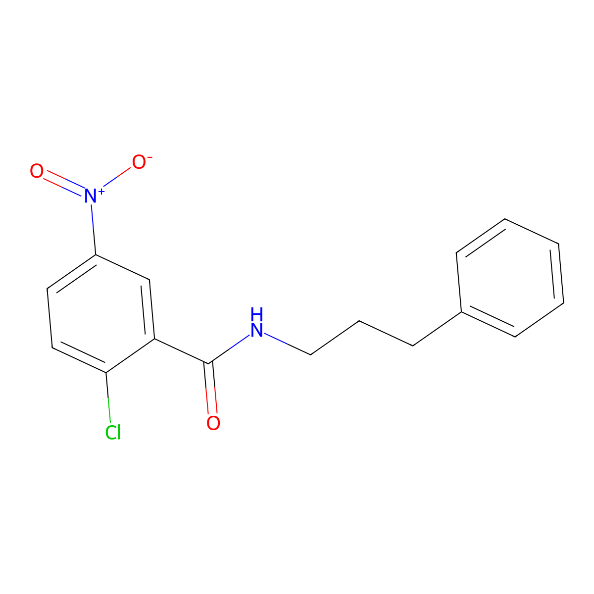 2-chloro-5-nitro-N-(3-phenylpropyl)benzamide molecular structure, CAS 426251-77-6