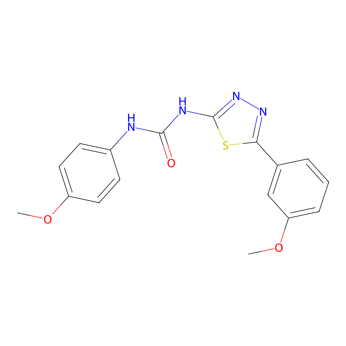 1-(4-Methoxyphenyl)-3-[5-(3-methoxyphenyl)-1,3,4-thiadiazol-2-yl]urea molecular structure, CAS 426251-90-3