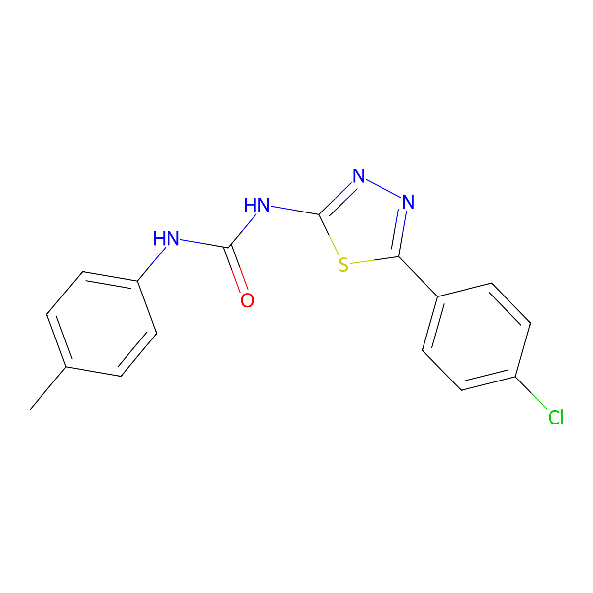 1-[5-(4-Chlorophenyl)-1,3,4-thiadiazol-2-yl]-3-(4-methylphenyl)urea molecular structure, CAS 426252-20-2