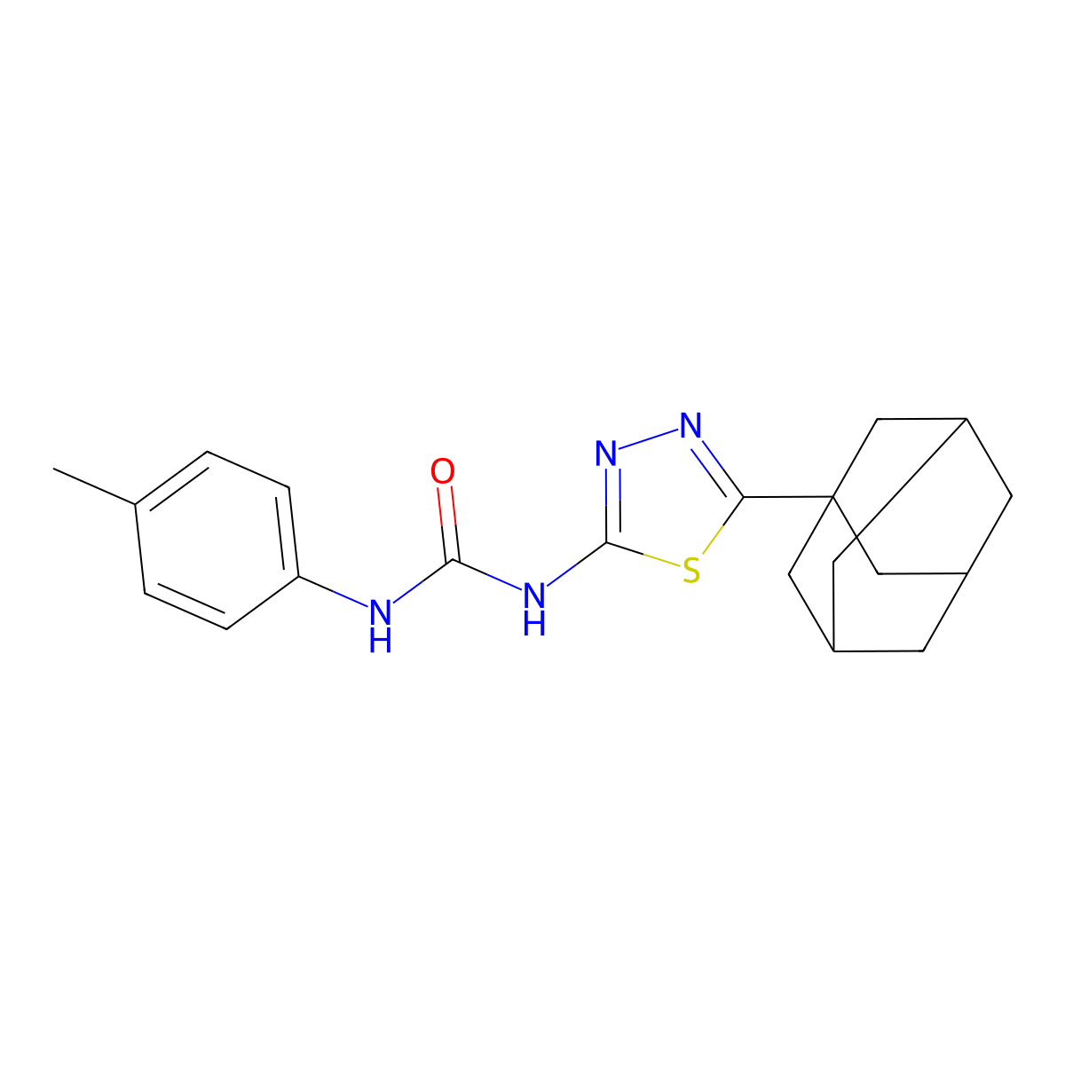 1-[5-(1-Adamantyl)-1,3,4-thiadiazol-2-yl]-3-(4-methylphenyl)urea molecular structure, CAS 426252-23-5