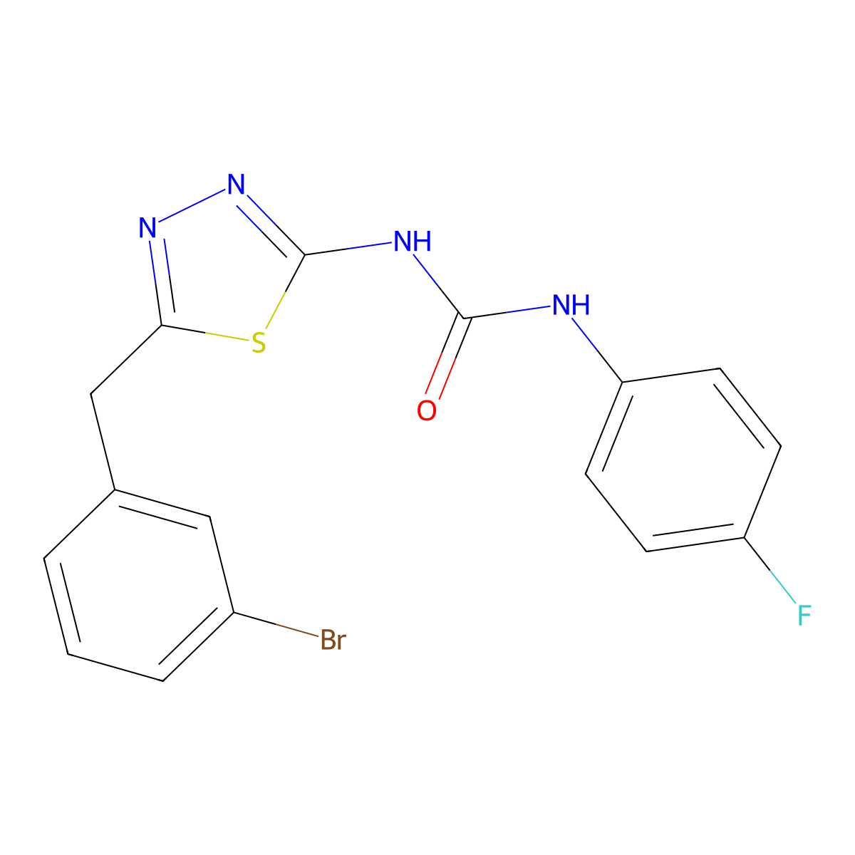 1-[5-(3-Bromobenzyl)-1,3,4-thiadiazol-2-yl]-3-(4-fluorophenyl)urea molecular structure, CAS 426252-28-0