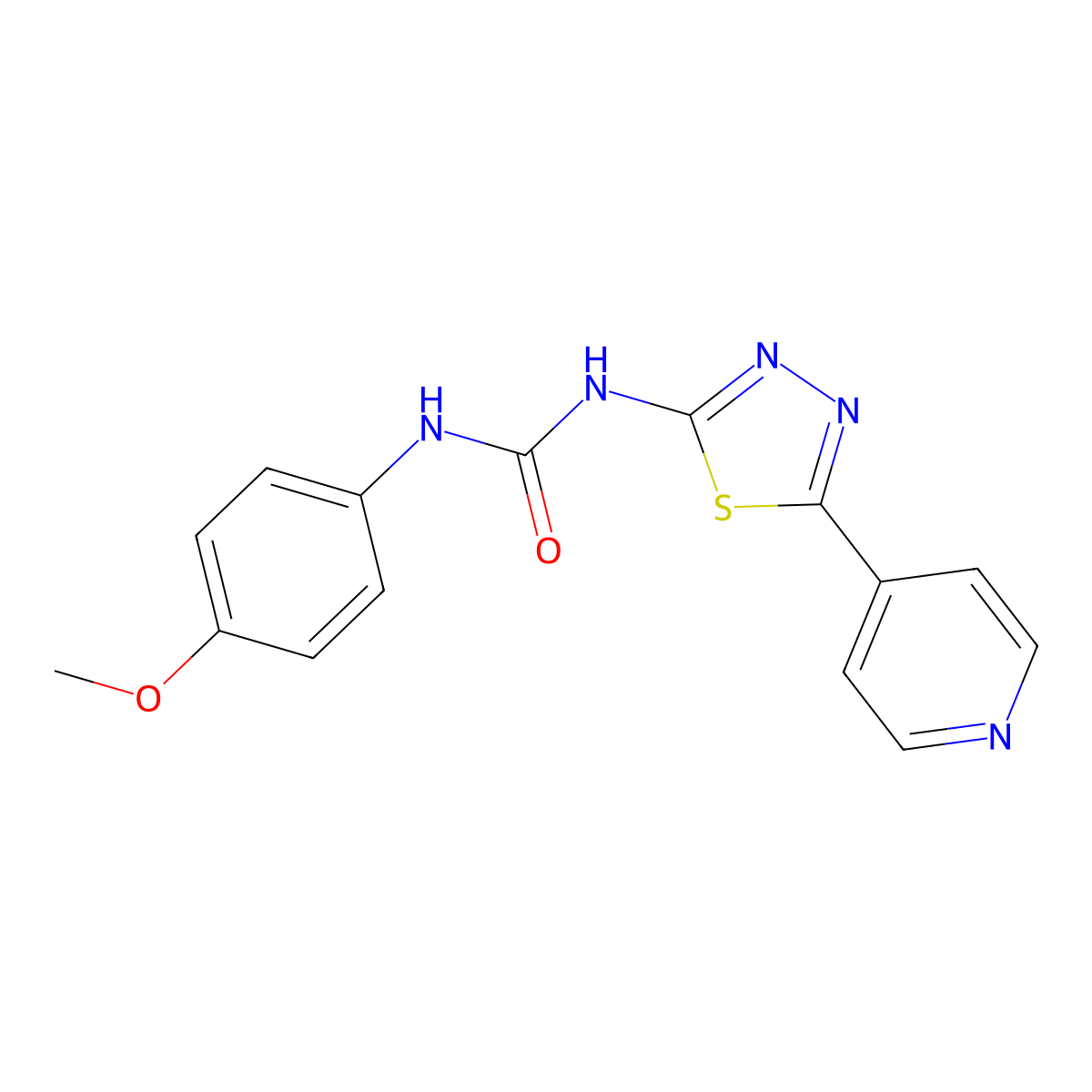 1-(4-Methoxyphenyl)-3-(5-pyridin-4-yl-1,3,4-thiadiazol-2-yl)urea molecular structure, CAS 426252-29-1