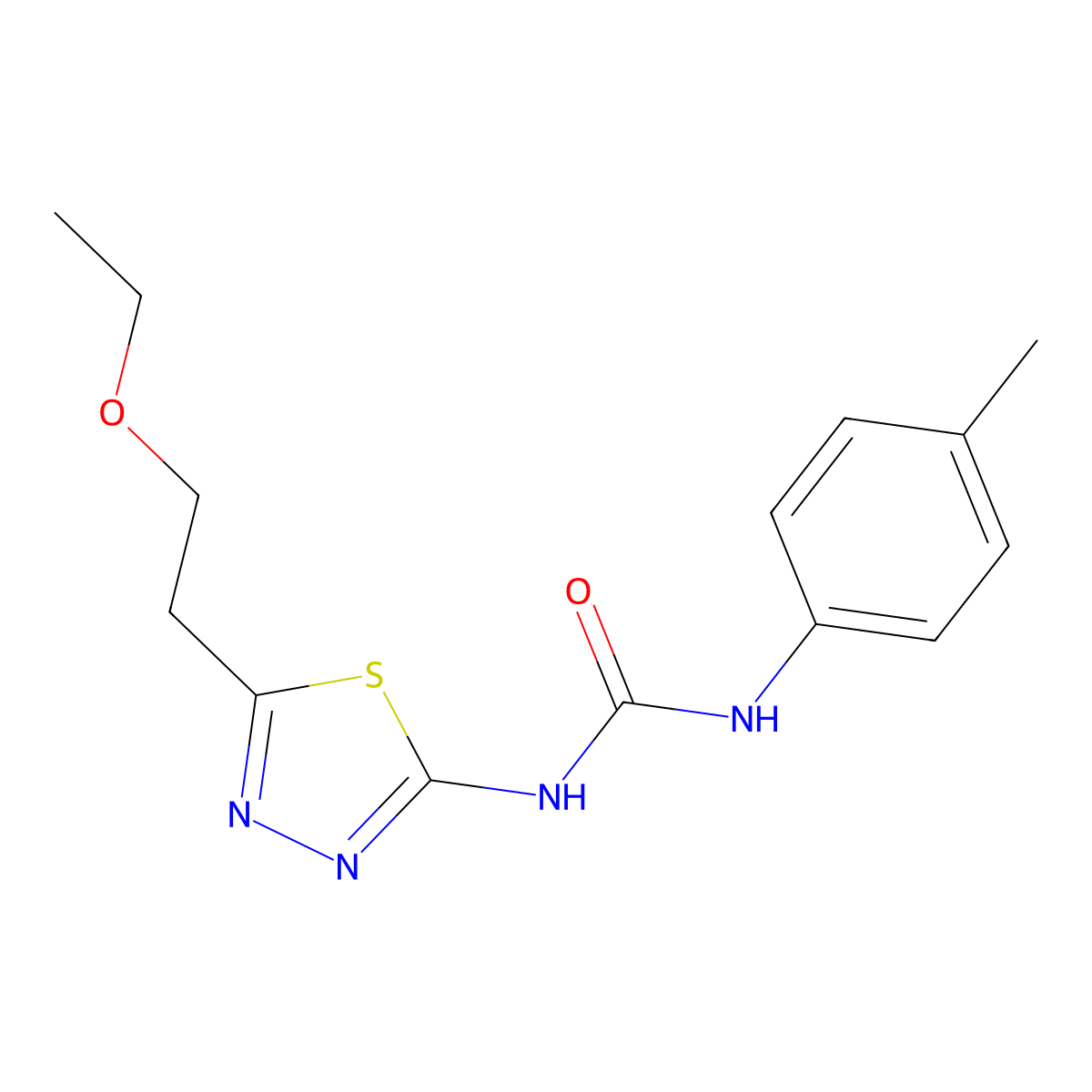 1-[5-(2-Ethoxyethyl)-1,3,4-thiadiazol-2-yl]-3-(4-methylphenyl)urea molecular structure, CAS 426252-30-4