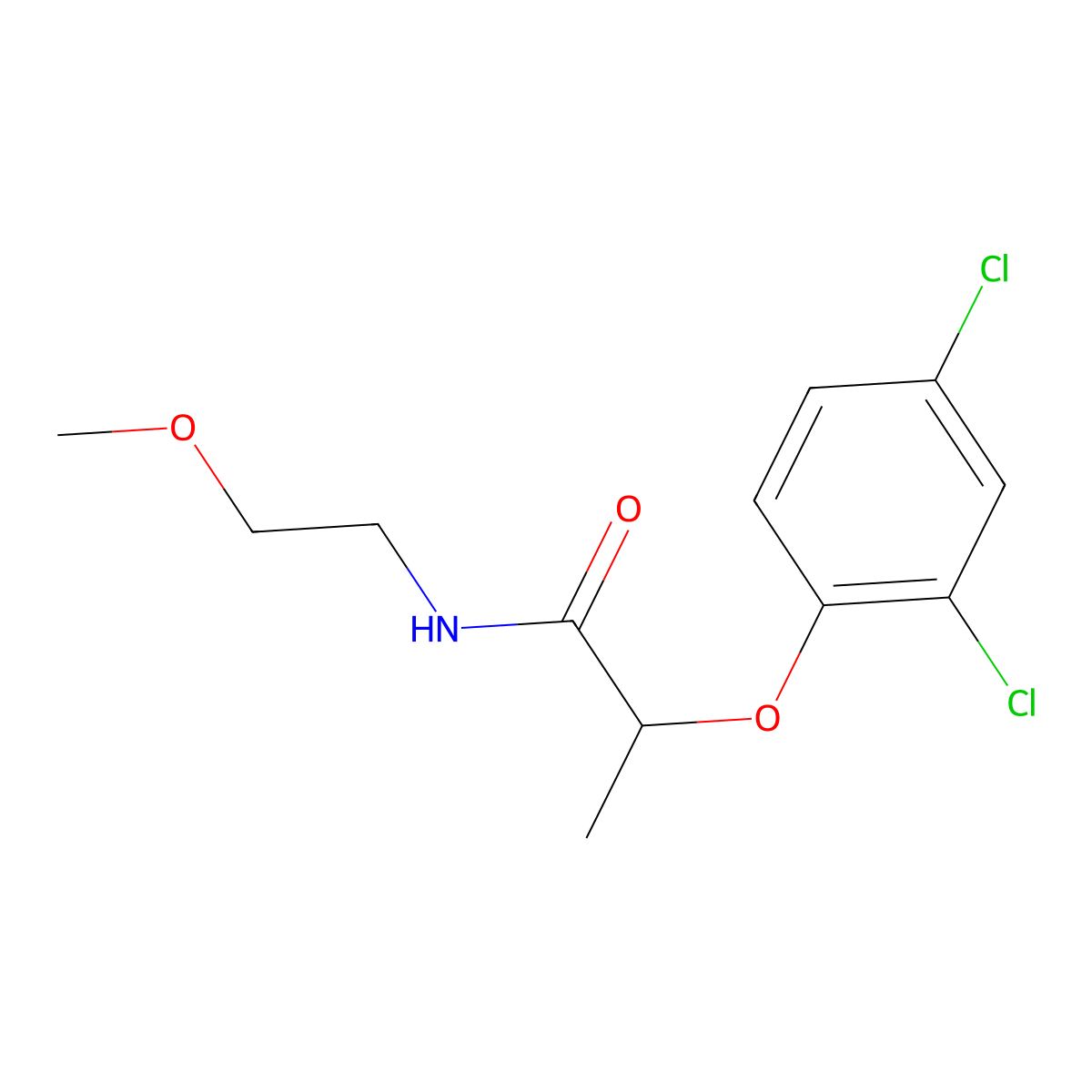 2-(2,4-dichlorophenoxy)-N-(2-methoxyethyl)propanamide molecular structure, CAS 426252-35-9